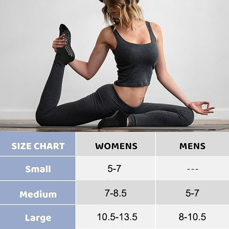 ZANZER Grip Socks for Men Women Pilates Grip Socks Non Slip Yoga Sock with Grips for Sport,Hospital,Ballet,Barre,Dance,Barefoot,Workout Grippy Sock image number 2