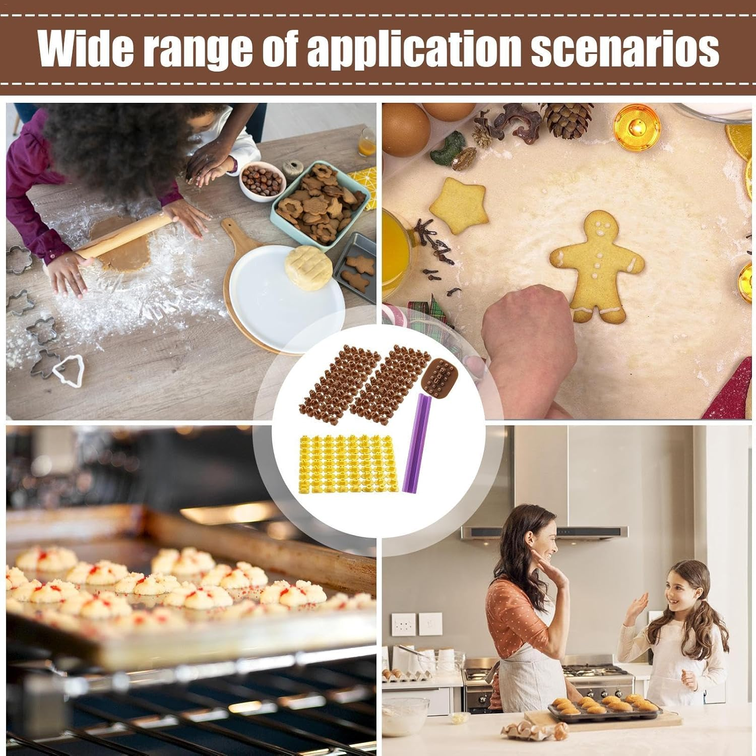 Letter Numbers Molds, Alphabet Cutters, 172 Pcs/Set Christmas Cookie Cutters Baking Molds, Creative Cookie Press, Funny Cookie Cutters for Fruit, Cookies, V image number 4