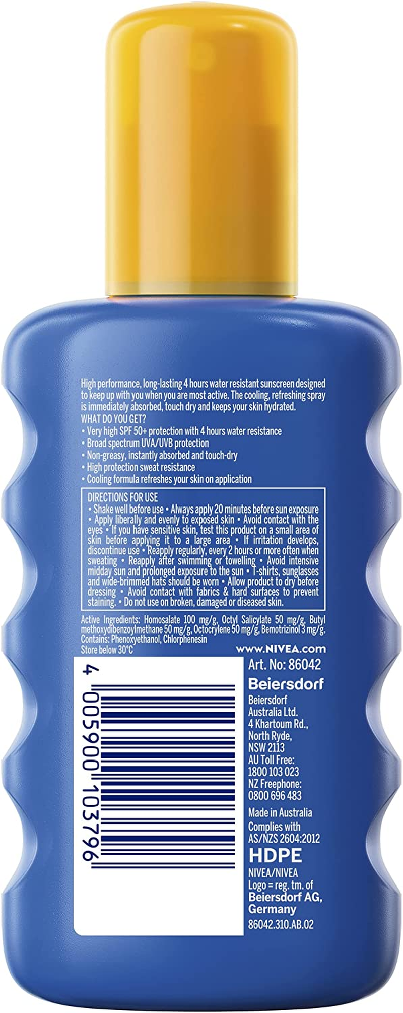 NIVEA SUN Ultra Sport Cooling Sunscreen Spray 200Ml | Water & Sweat Resistant | Fast Absorbing | SPF 50+ image number 3