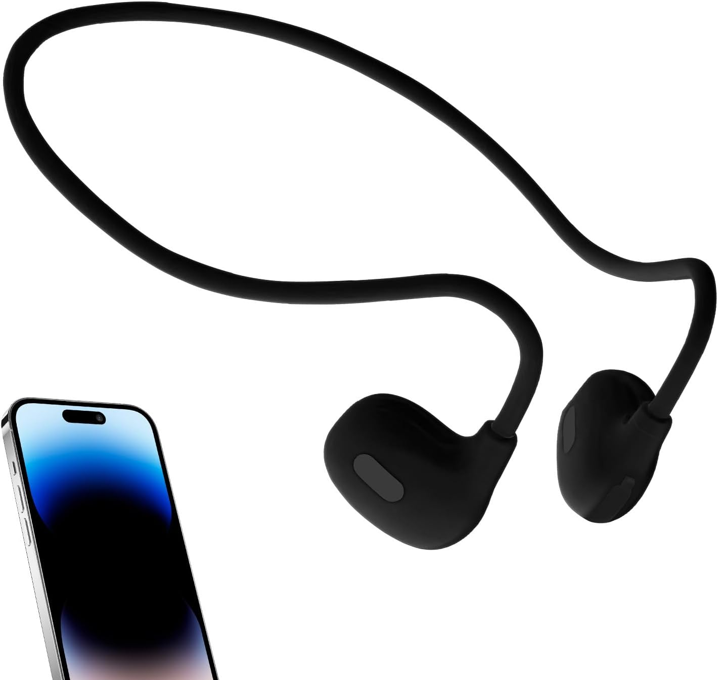 Bone Conduction Earphones,Open Ear Sweat Resistant Earbuds | Exercise Headphones | for Outdoor Travel Commuting Cycling Hiking Training Running Workout Gym Fitness image number 4