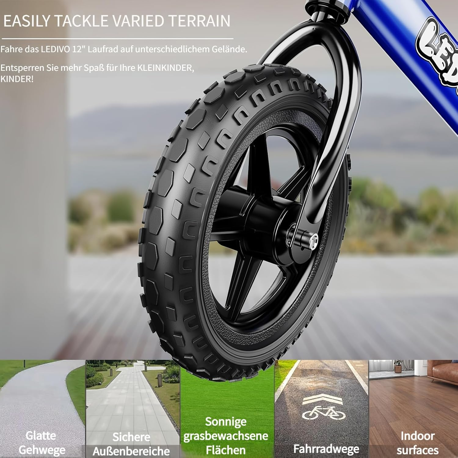 Toddler Balance Bike 2 Year Old, Age 24 Months to 5 Years Old, 12 Inch Push Bicycle with Customize Plate (3 Stickers Included), Steady Balancing, Gift Bike 2-3 Boys Girls image number 2