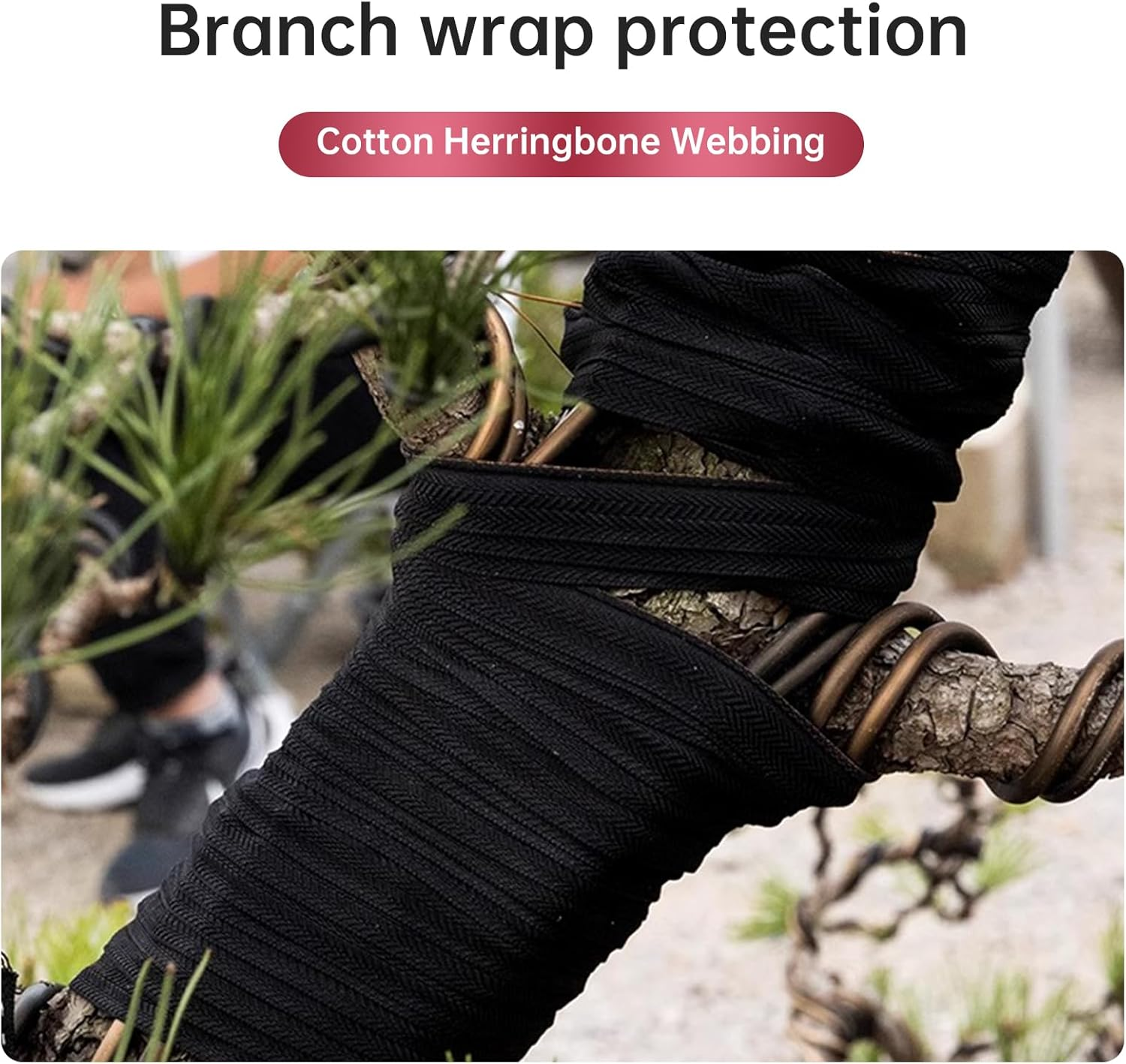 Black Cotton Herringbone Twill Tape - 45 Metre Roll, 20 Mm Wide for Sewing, Crafts and Home Decor image number 3