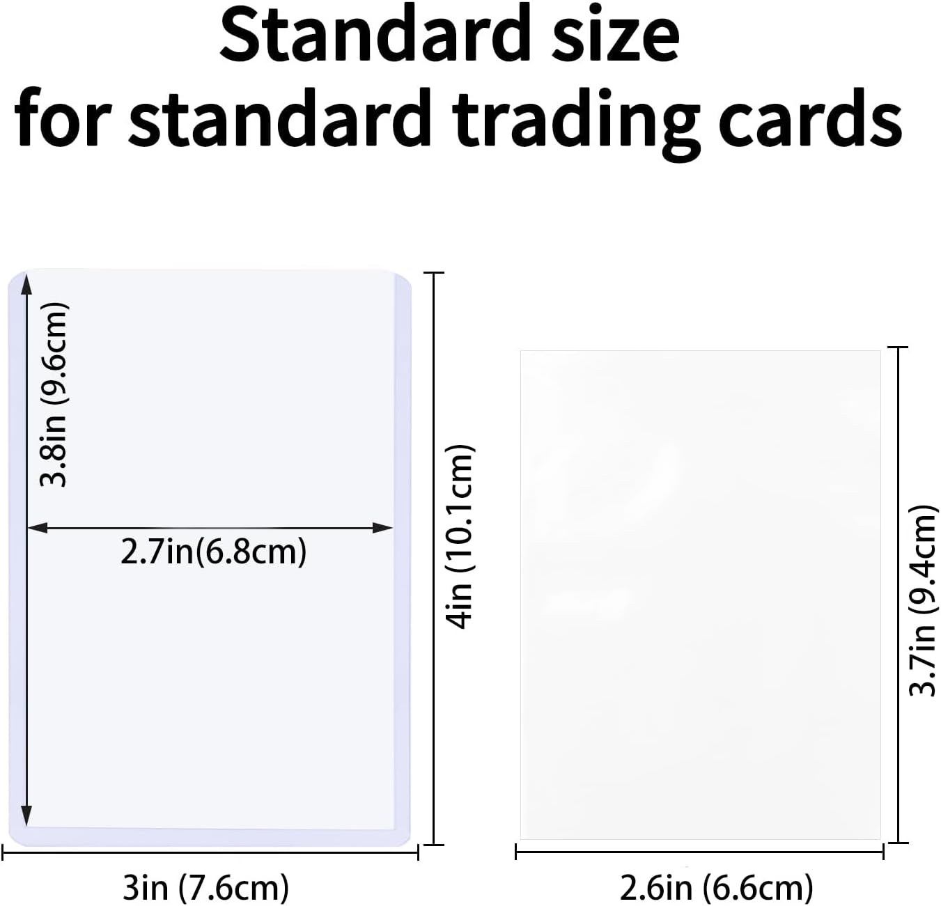 200 Card Sleeves Top Loads for Cards, Cardnovux 3"X4" Baseball Card Protectors Hard Plastic, Premium Toploads Card Holder for Trading Sports Football Game Cards (100Pcs+100Pcs) image number 1