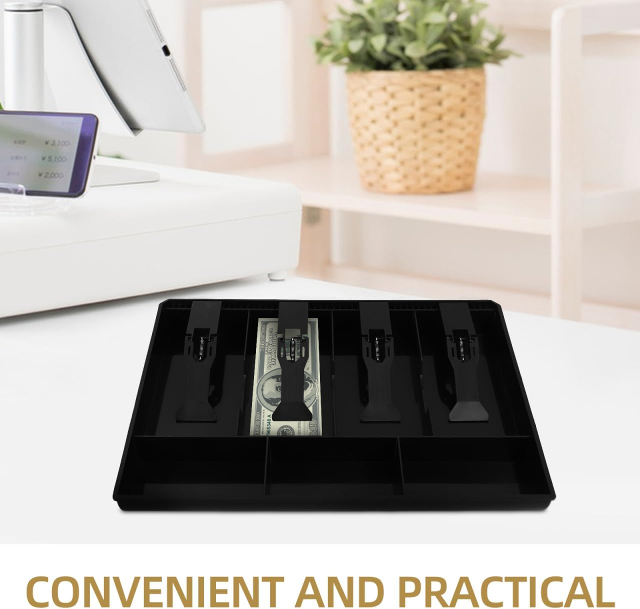 NUOBESTY 4 3 Cash Register Cash Insert Tray Coins Tray Cash Box Drawer