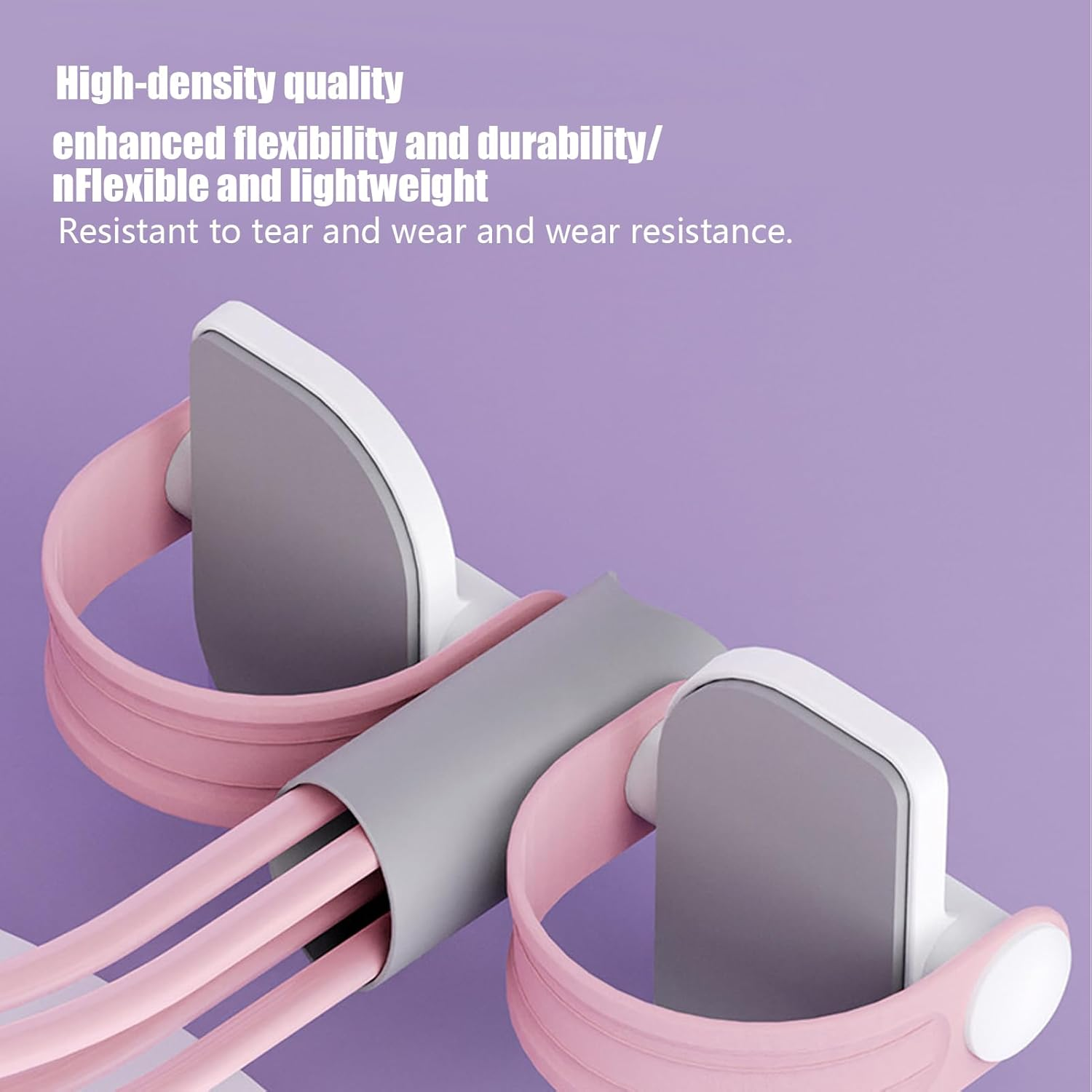 Gihioue Pedal Tension Rope, Elastic Yoga Strap Resistance Bands Voice Count, Multifunction Leg and Abdominal Trainer Equipment for Adult Teenager Sports Lovers Sit Up - Purple image number 4