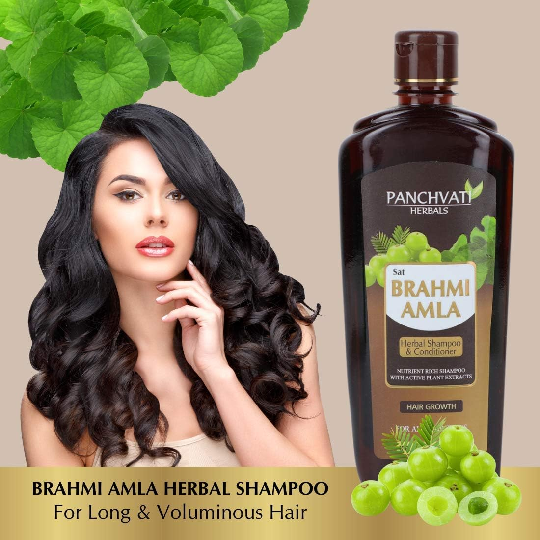 Panchvati Herbals Brahmi Amla Shampoo Promotes Faster Hair Growth Reduces Hair Fall Avoids Premature Greying Pack of 2 (Each 450 Ml) image number 4