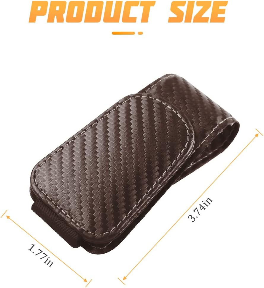 AICEL Sunglasses Holders for Car Sun Visor, Leather Eyeglasses Hanger Mounter, Magnetic Glasses Holder and Ticket Card Clip, Auto Interior Accessories Universal for SUV Pickup Truck image number 1