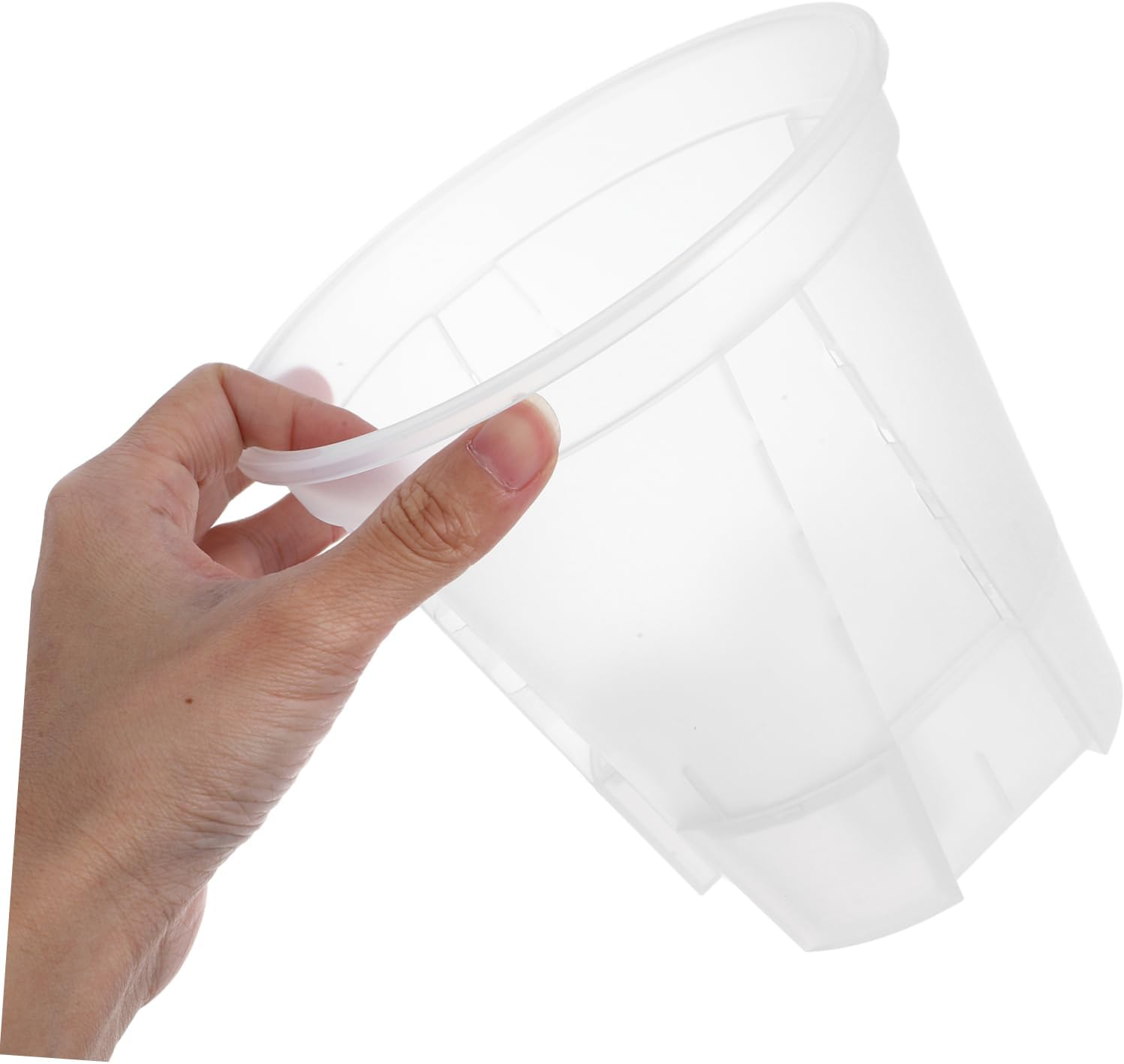 Outanaya 6Pcs Clear Pots with Holes for Indoor Plants Self-Drainage Transparent Planter for Healthy Growth and Ample Water Supply for Greenhouse and Home Gardening image number 3