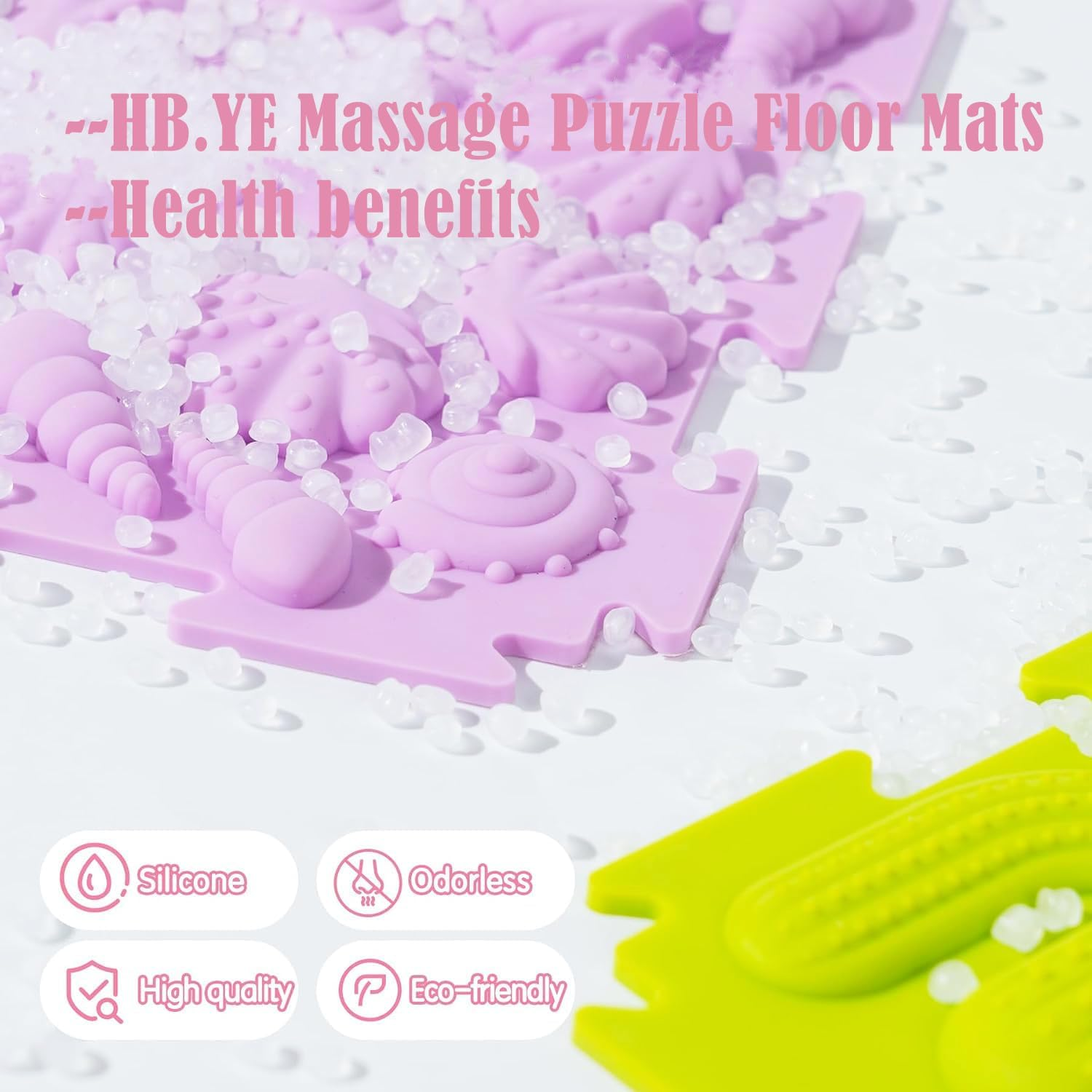 Massage Puzzle Floor Mats Orthopedic Game Mat Multicolor Silicone Training Mat Textured Sensory Play Mat Tiles for Kids and Adult,Autistic Children image number 1