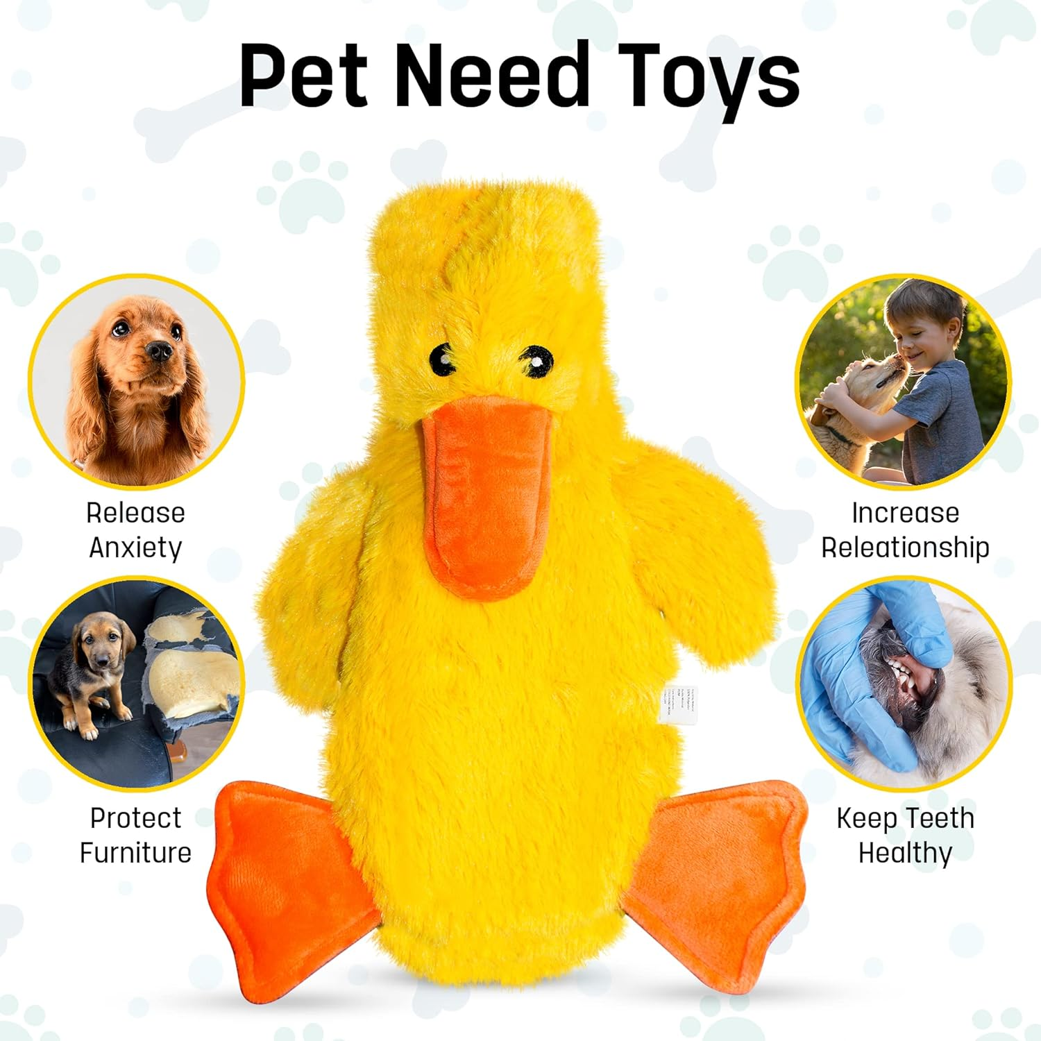 FGA Marketplace Stuffingless Duck Flat Dog Toys, Non Squeaky Dog Toy for Medium and Large Dogs 21 Inch image number 5