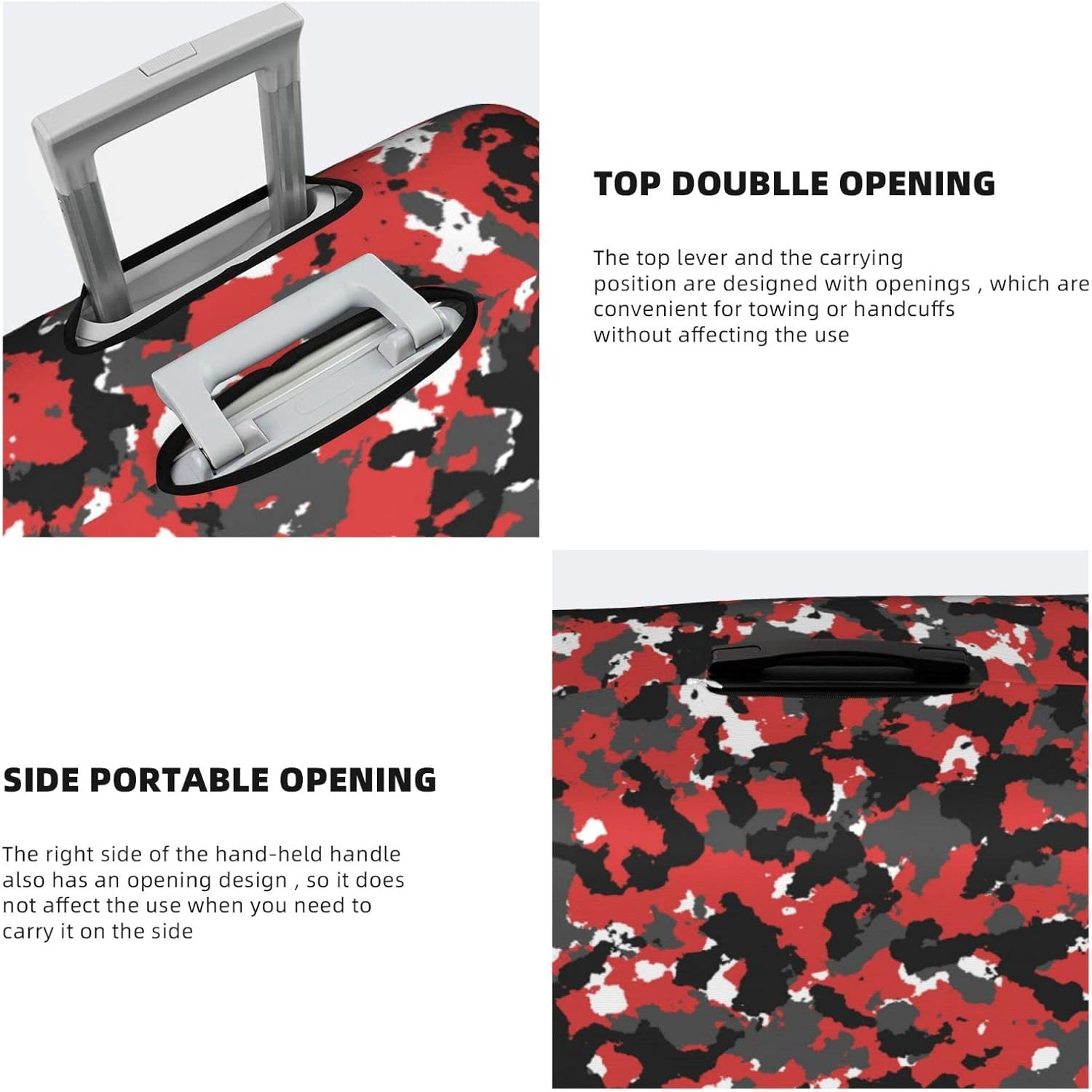 Obabo Butterfly Purple Travel Luggage Cover,Washable Suitcase Cover Protector Anti-Scratch Suitcase Cover Fits 18-32 In, Camouflage Pattern, L image number 1