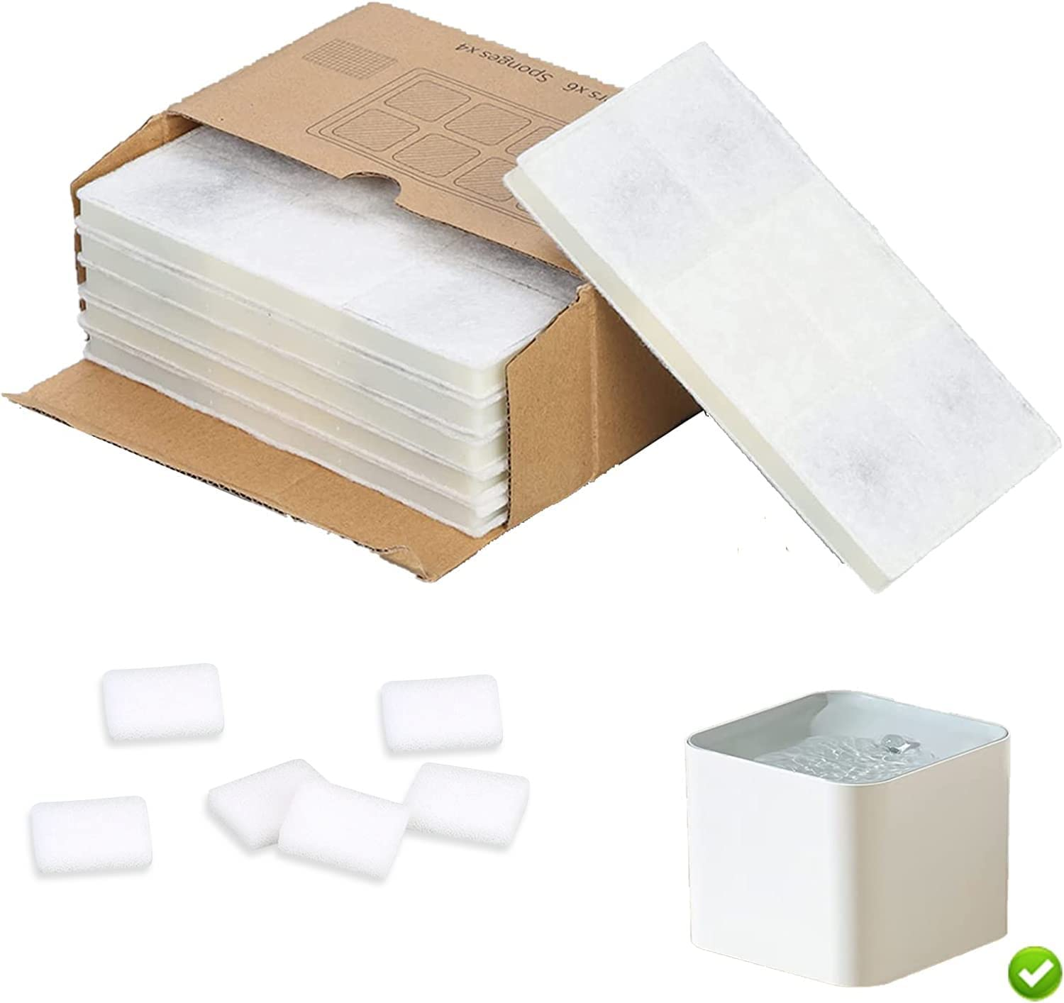 Replacement Filters for Kakeyrun'S 67Oz/2.0L Automatic Cat Water Fountain, 6Pcs Filter & 6Pcs Filter Cotton image number 3