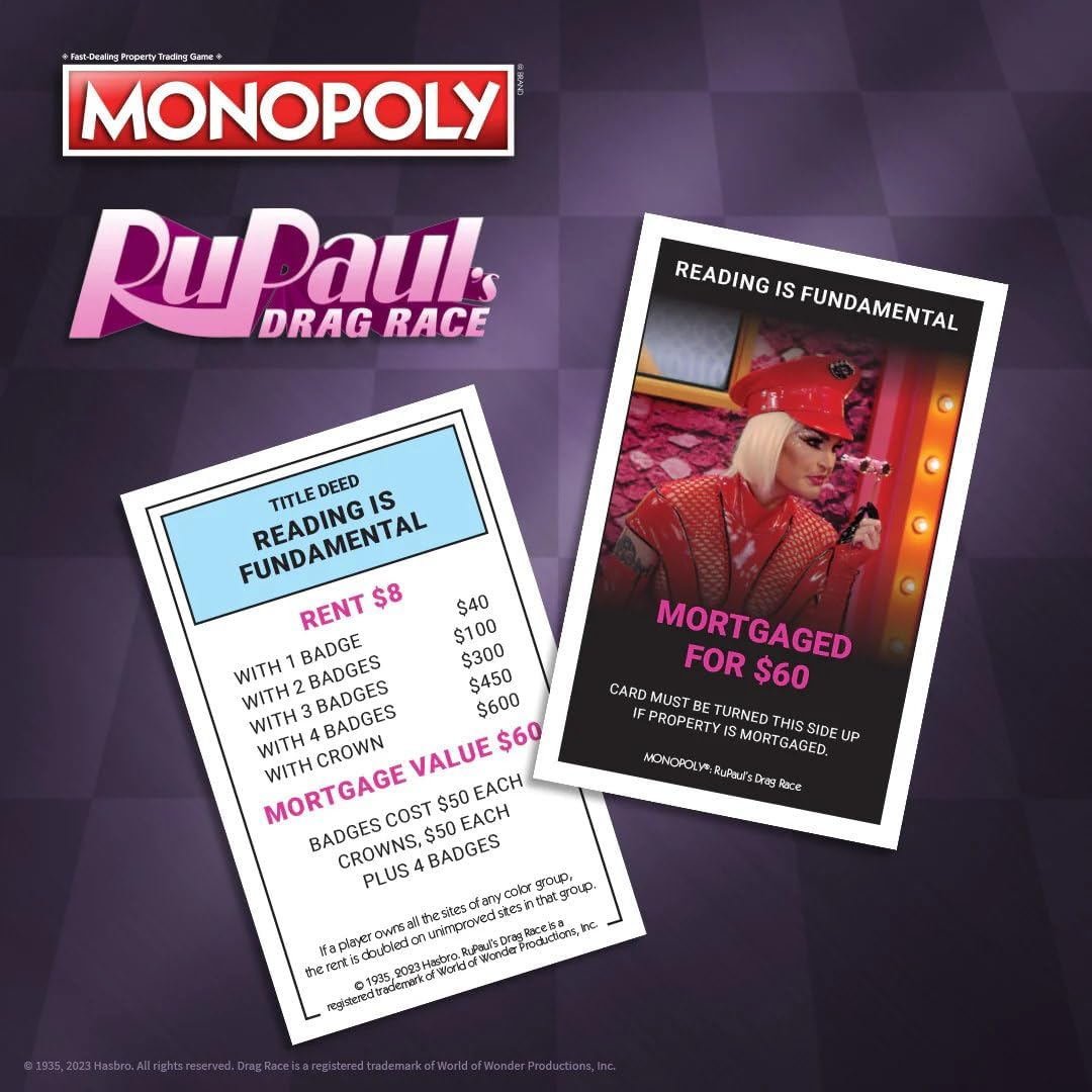 Winning Moves Monopoly Rupaul&rsquo;S Drag Race Board Game for 6 Players, Ages 8+