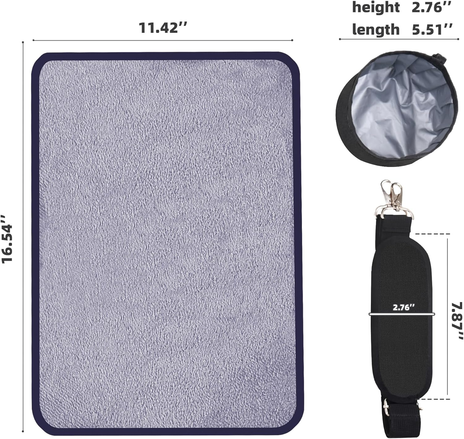 TWDEPART Dog, Cat Carrier- Durable, Ventilated & Foldable with Roll-Up Shade, Includes Free Collapsible Bowl & Cushion for Stress-Free Travel (Black) - Grey image number 4