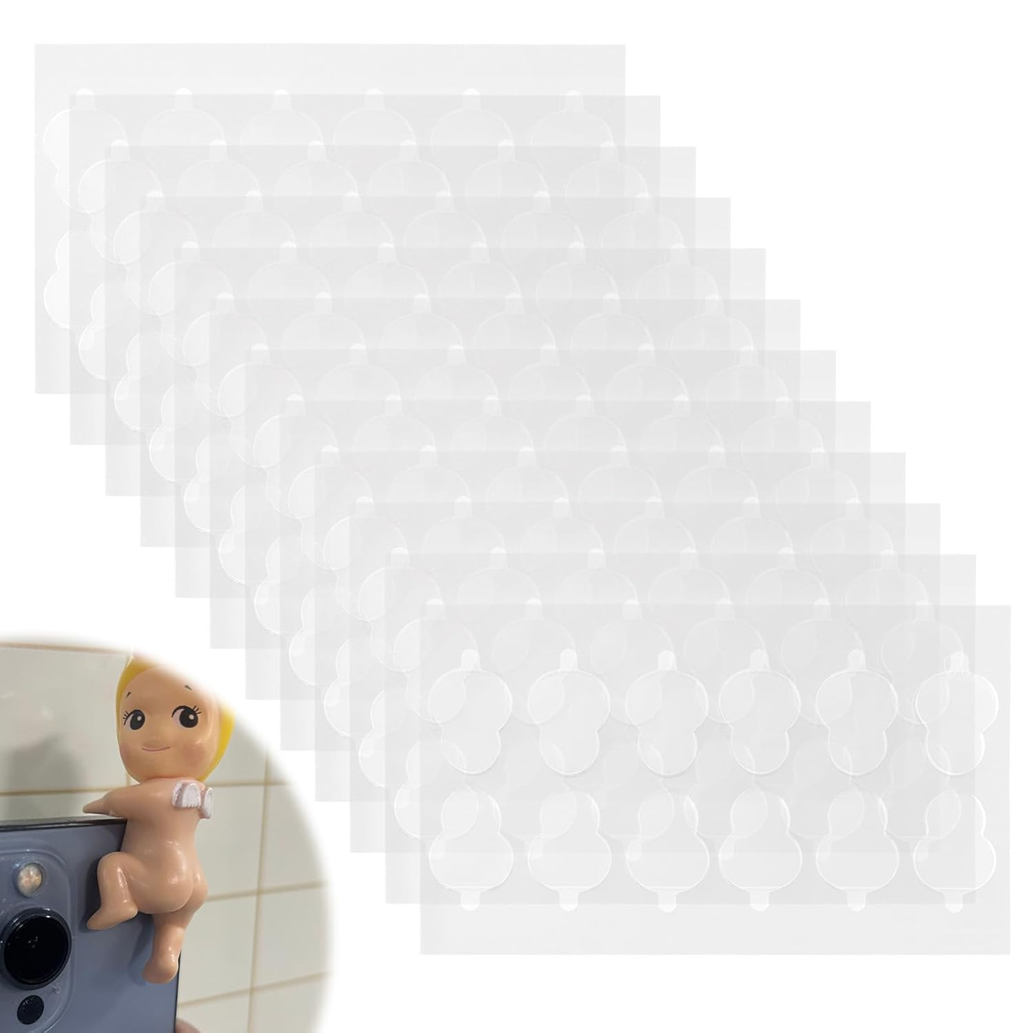 144 Pcs Sonny Angel Hipper Adhesive Tape - Double Sided Clear Sticky Putty Pads for Secure Hold - Perfect Sonny Angel Stickers - Fit for Doll Display & Craft Projects - Strong & Residue-Free Adhesive image number 2