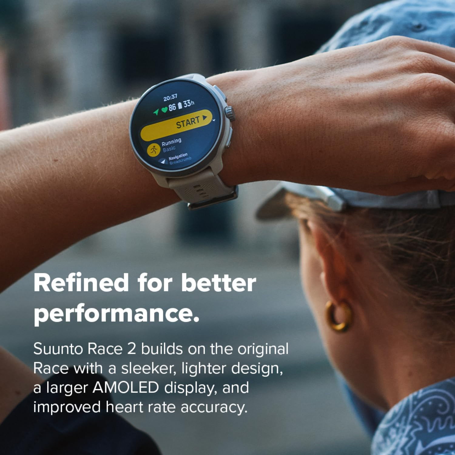 SUUNTO Race 2 GPS Sport Watch, 49Mm 1.5' AMOLED Touchscreen, Sleeker and Lighter Design, 16-Day Battery Life, Offline Maps, Accurate Navigation, 115+ Sport Modes, Wave Blue - All Black image number 4