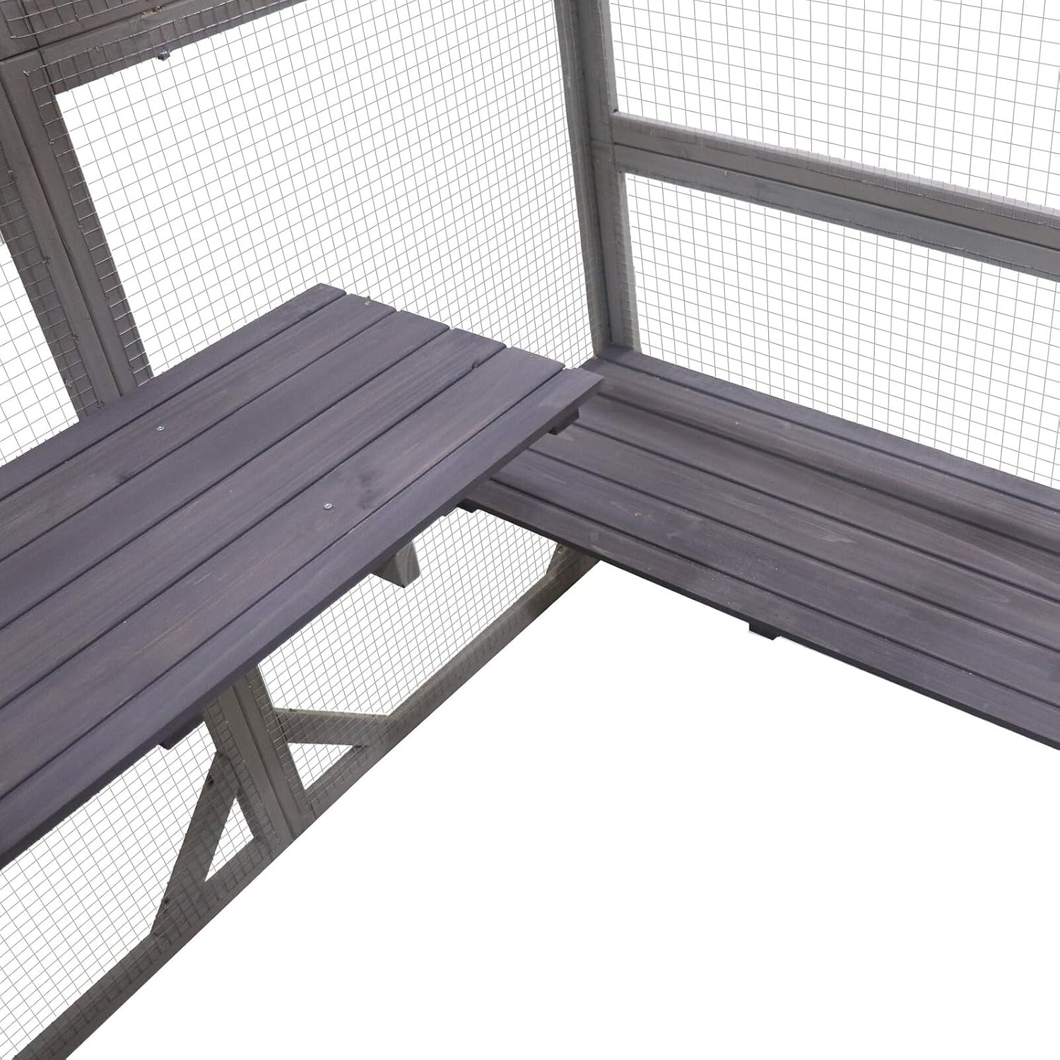 Flylline Walk in Wooden Cat Townhouse Kitten Ferret Enclosure Cage House image number 3