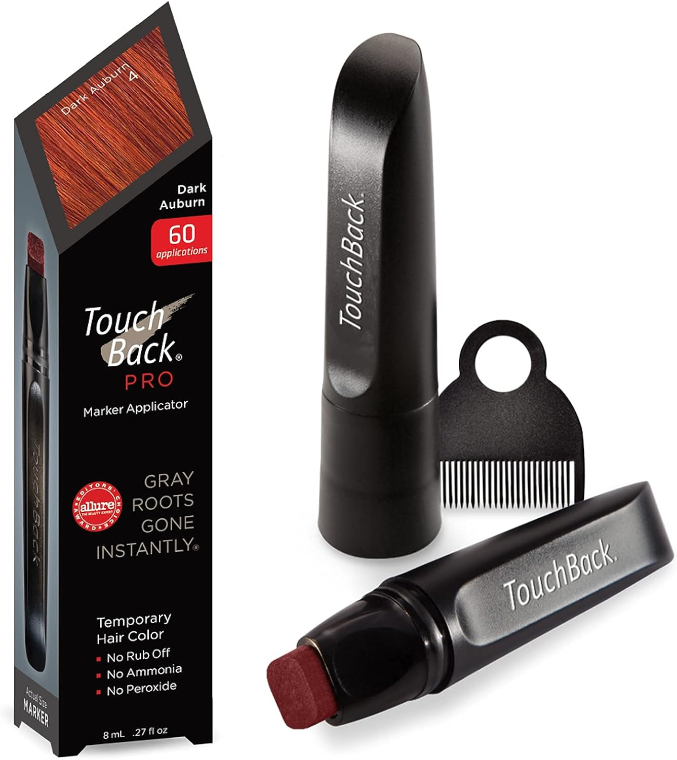 Touchback PRO Gray Root Touch up Marker Applicator - Real Hair Color (Medium Brown)