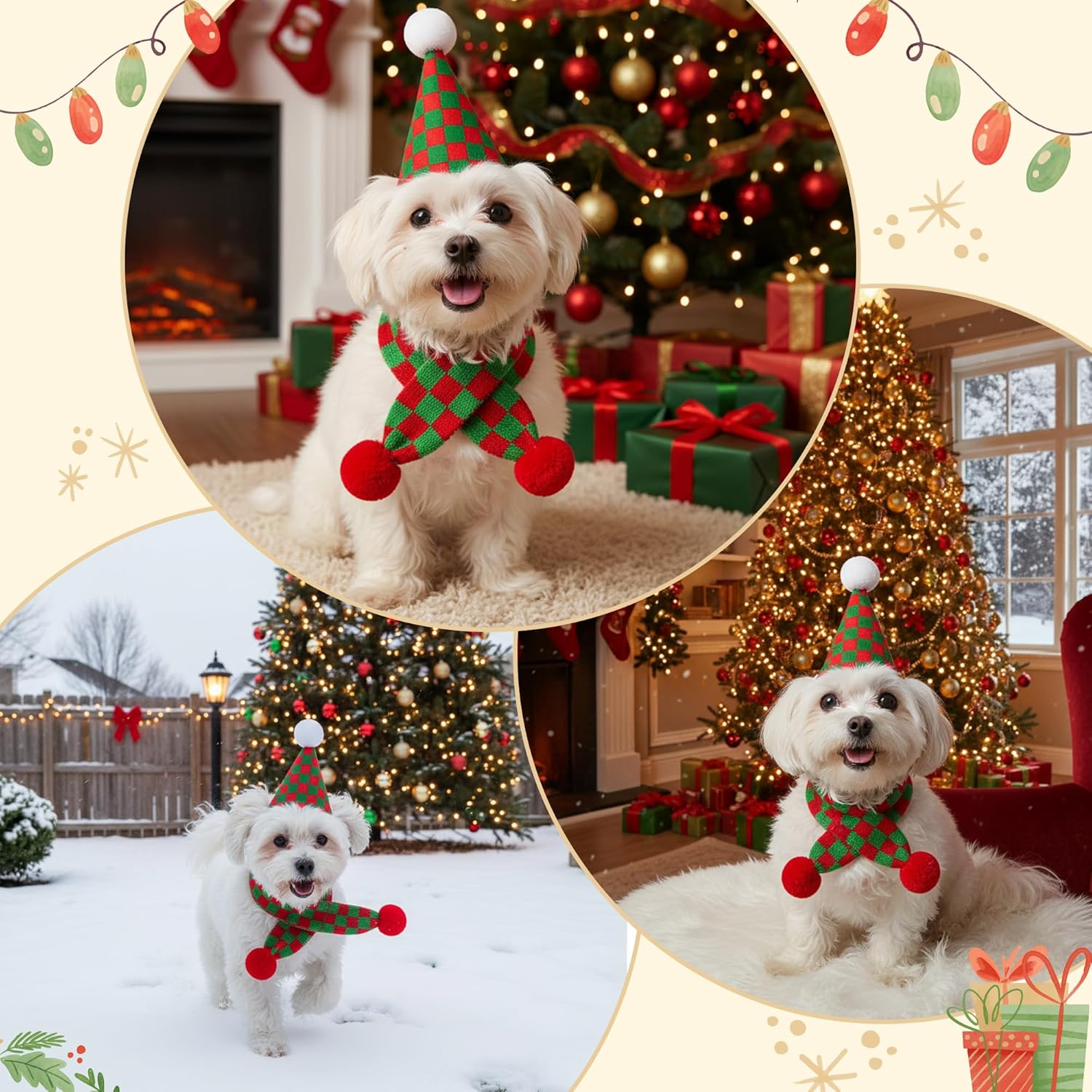 Christmas Dog Costume Checked image number 5