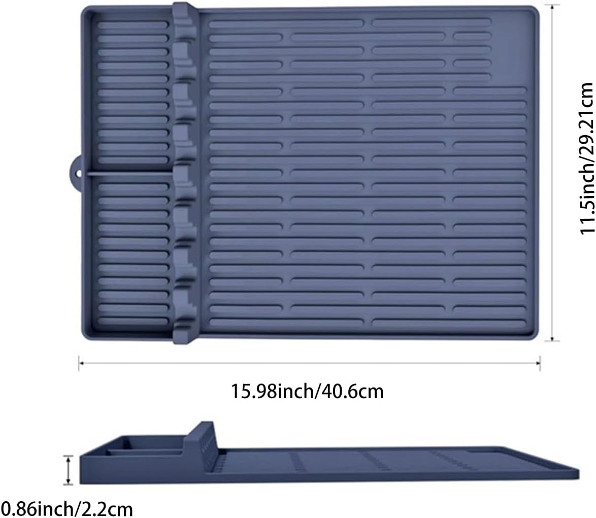 Dafape Grill Mat for Blackstone, Barbecue Griddle Pad Side Shelf Mat for Outdoor Kitchen Countertop Spatula Cooking Silicone Reusable BBQ Accessories Protective Mat (Gray) image number 5