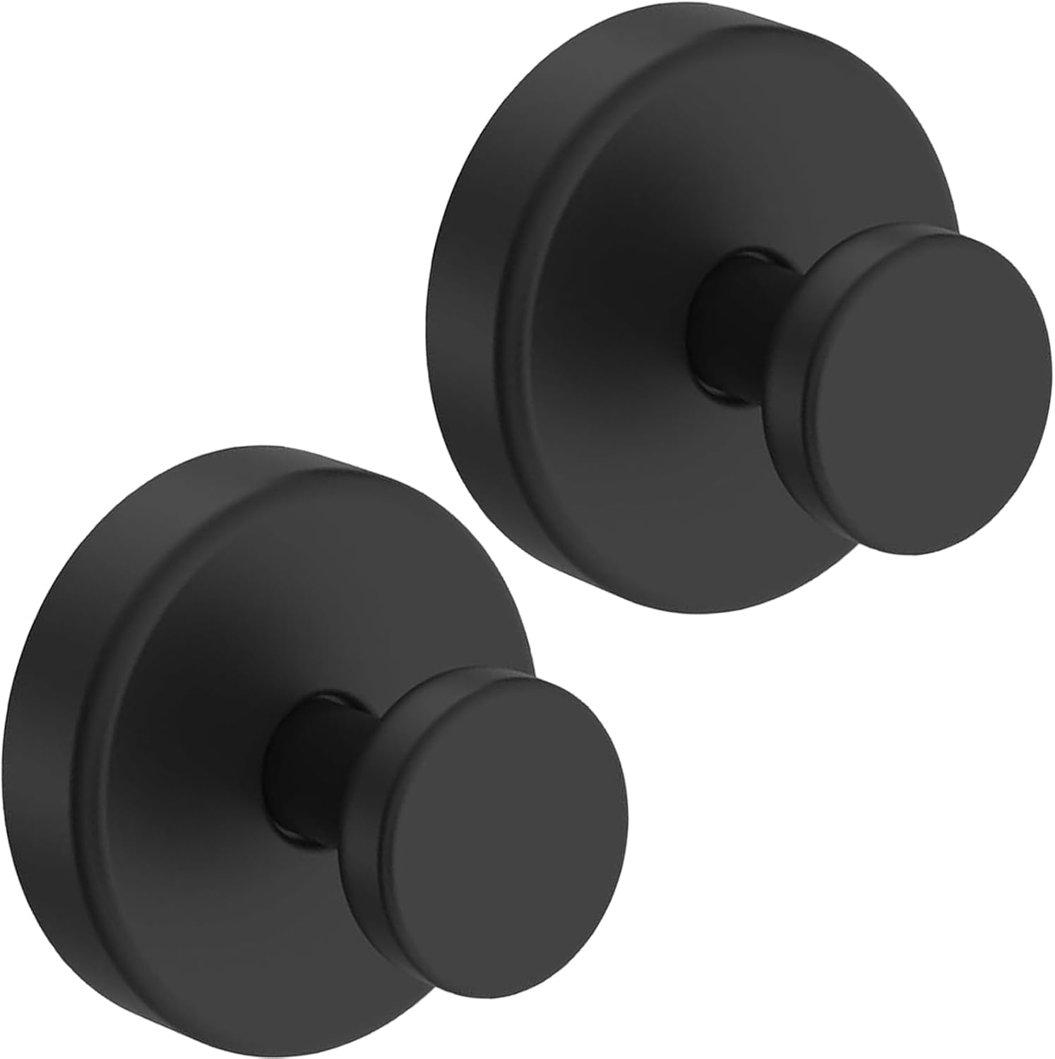 2Pcs Suction Cup Hooks for Shower, No-Drill Bathroom Hooks for Towels, Robes, Loofah Mountable on Bathroom Walls, Kitchen, Glass, Mirrors,Tile,Smooth Non-Porous Surfaces,Waterproof & Rustproof,Black