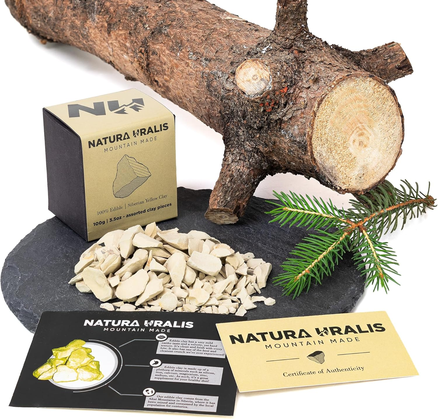 Natura Uralis Siberian Yellow Clay | 100G of Natural Yellow Clay, Pastel to Golden Yellow - Amazing Crunch, Satisfying Earthy, Velvety and Firm Texture, ASMR Sensation image number 6