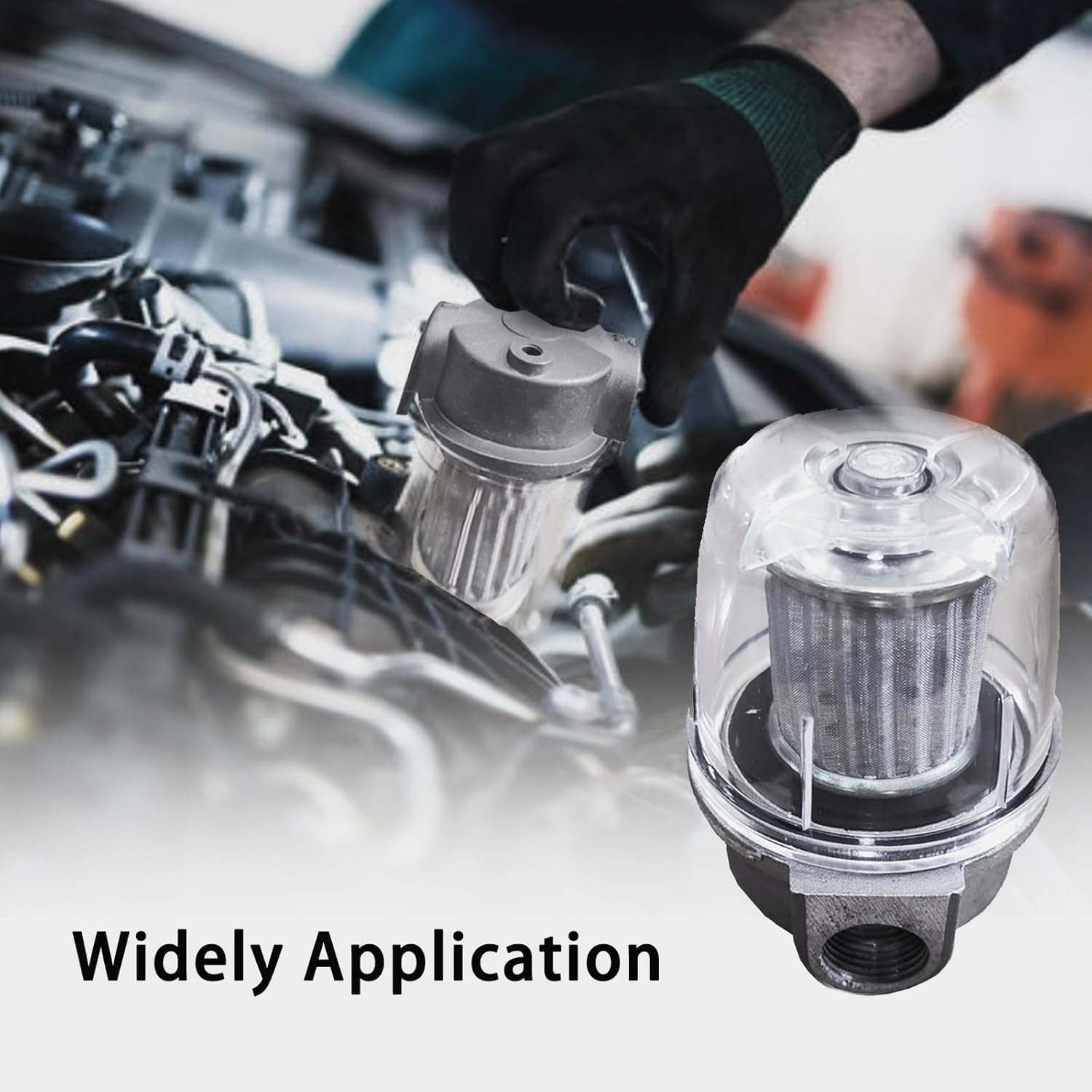 Inline Fuel Filter for Diesel Burner: Female Oil Strainer Filter Replacement, 3-Point Diameter/Transparent Paper, Boiler Tank'S Burner Oil Pump image number 5