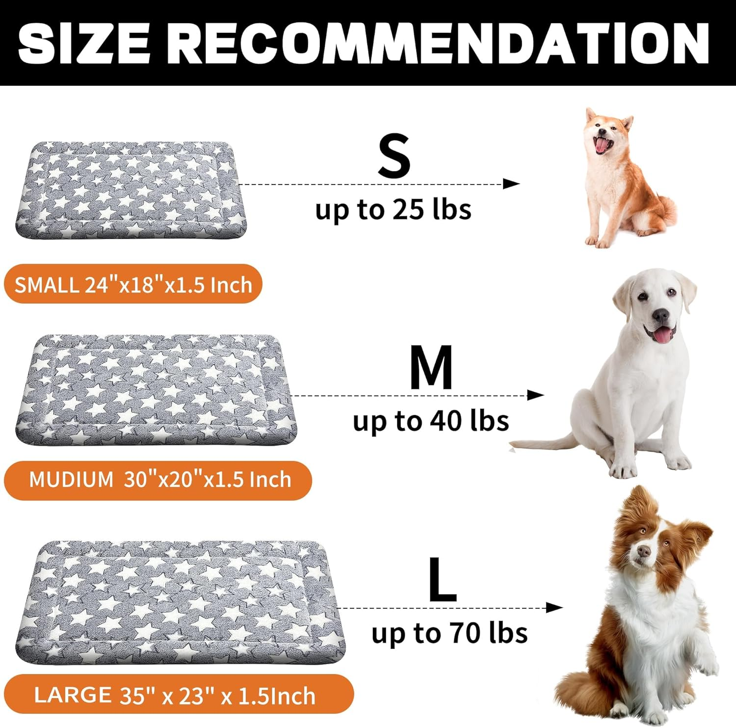Reversible Dog Bed Mat (Cool & Warm) - Washable Kennel Pad, Star Pattern, Water-Resistant Lining, All-Season Pet Sleeping Mat for Small/Medium/Large Dogs, Machine-Washable Pet Bed image number 3
