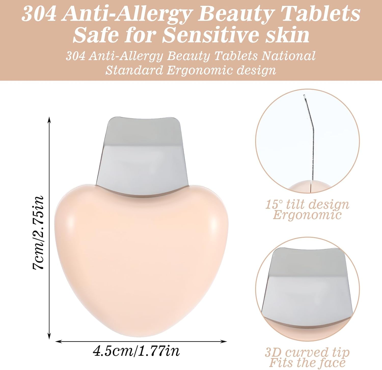 Thinp Face Spatula Blackhead Scraper Pimple Scraper Blackhead Remover Scraper Metal Extractor Beige Plastic Blackhead Shovel for Women Men Blackhead Removing image number 5