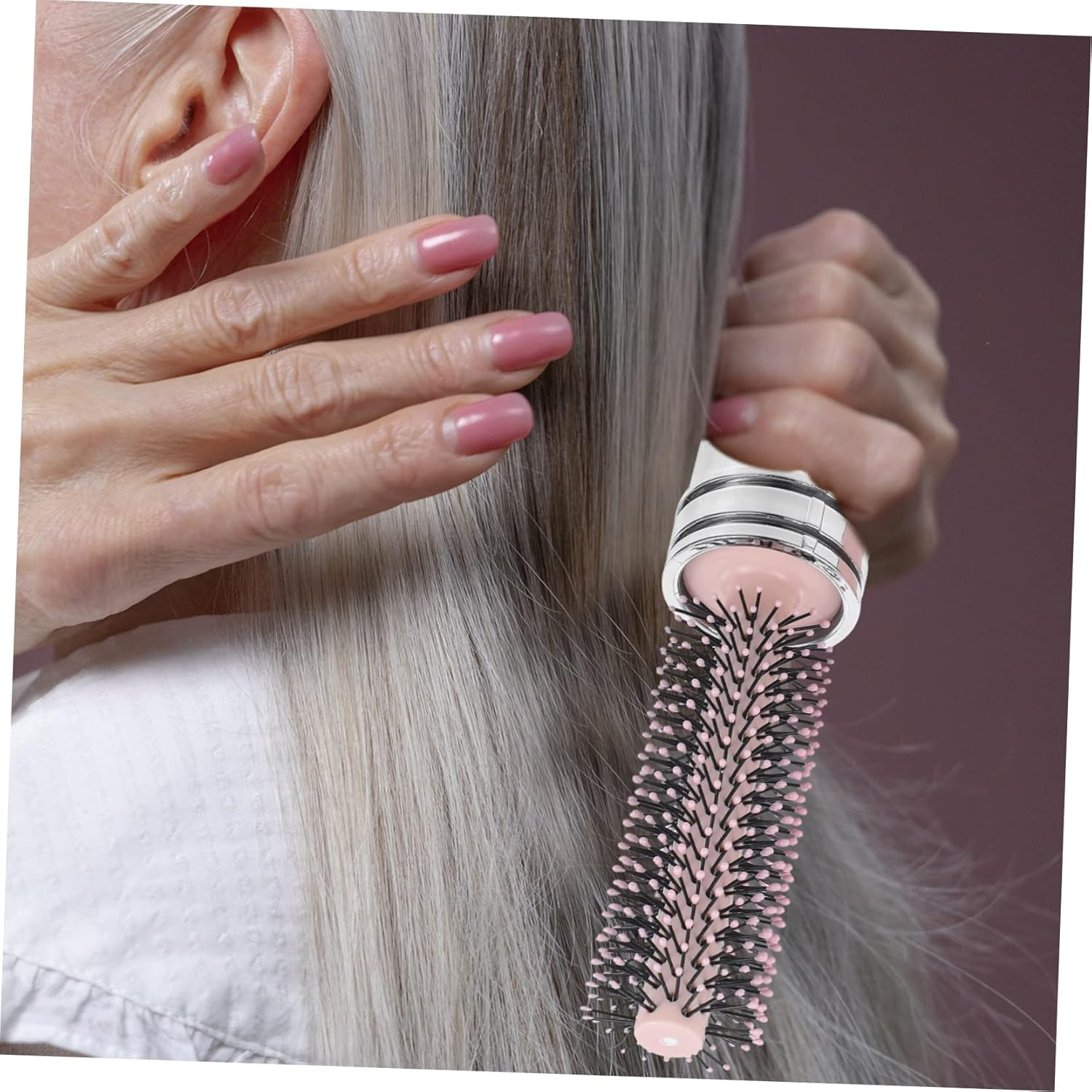 HAMPPLIES Retractable Hair Brush for Effortless Detangling Travel Friendly Roller Hairbrush for Blow Drying Styling Enhancing Shine Static Design for All Hair Types image number 3