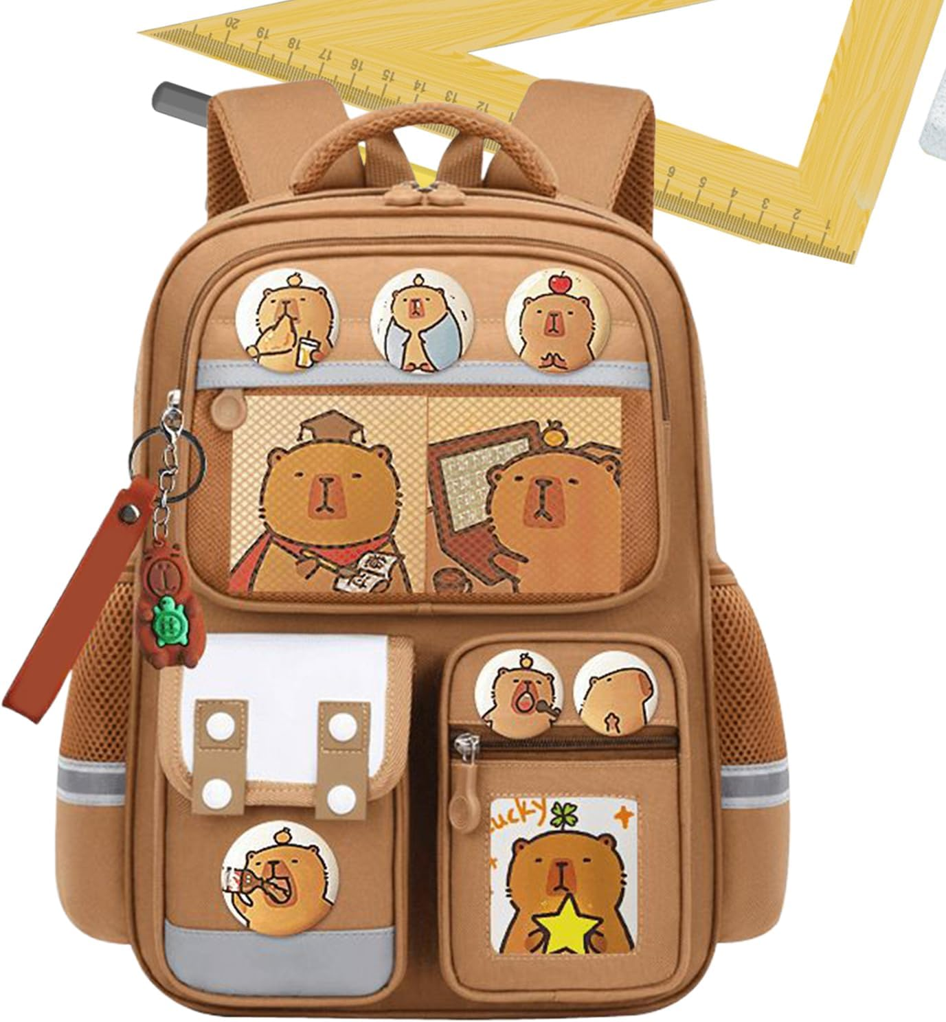 Capybara Bookbag | Capybara Backpack for Girls | Cartoon Laptop Travel Casual Bookbag for Camping Outdoor Birthday Party Going Out