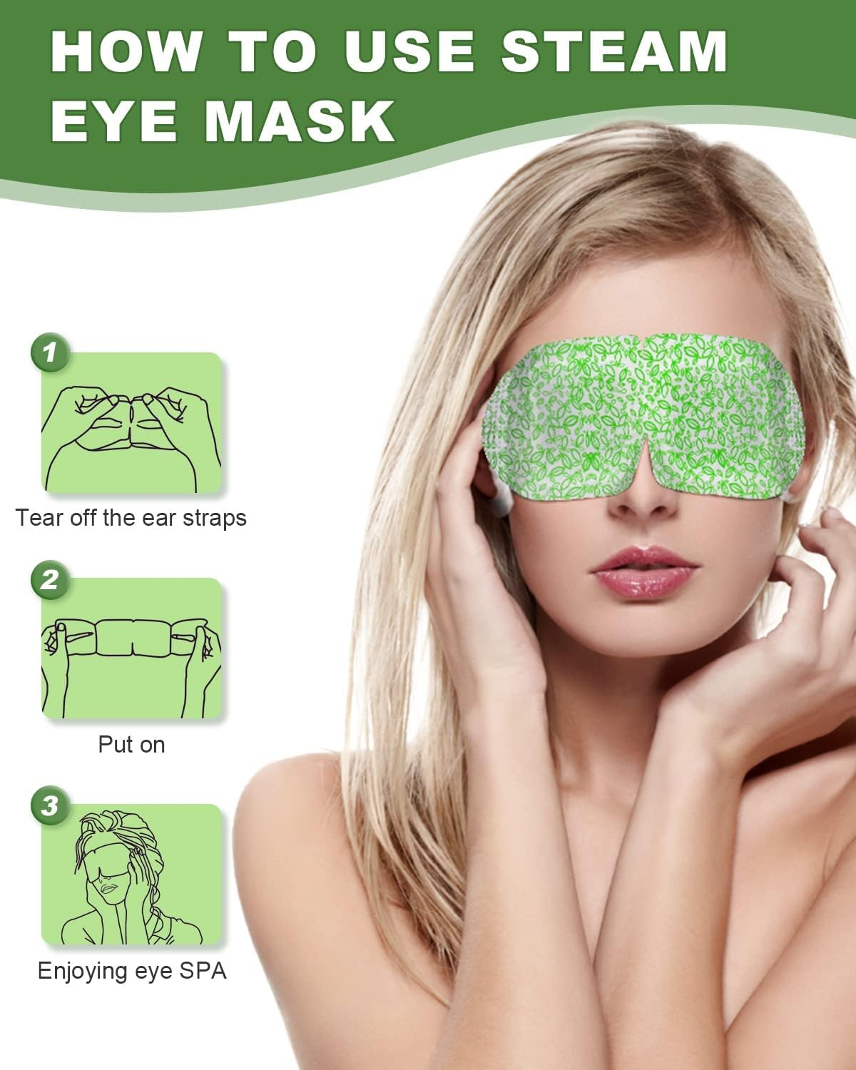 16 Packs Eye Masks for Dark Circles and Puffiness Disposable Soothing Headache Relief Dry Eyes, Stress Relief Relief Eye Fatigue Steam Eye Masks (Unscented) image number 1