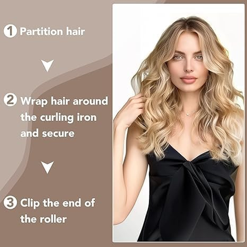 4 PCS Heatless Hair Curler with Hook + 1 PCS Kerchief, Overnight Heatless Curls Blowout Rods for All Hair Types, Soft Hair Roller for Sleeping, Overnight Blowout Curls without Heat (Brown, Large) image number 3