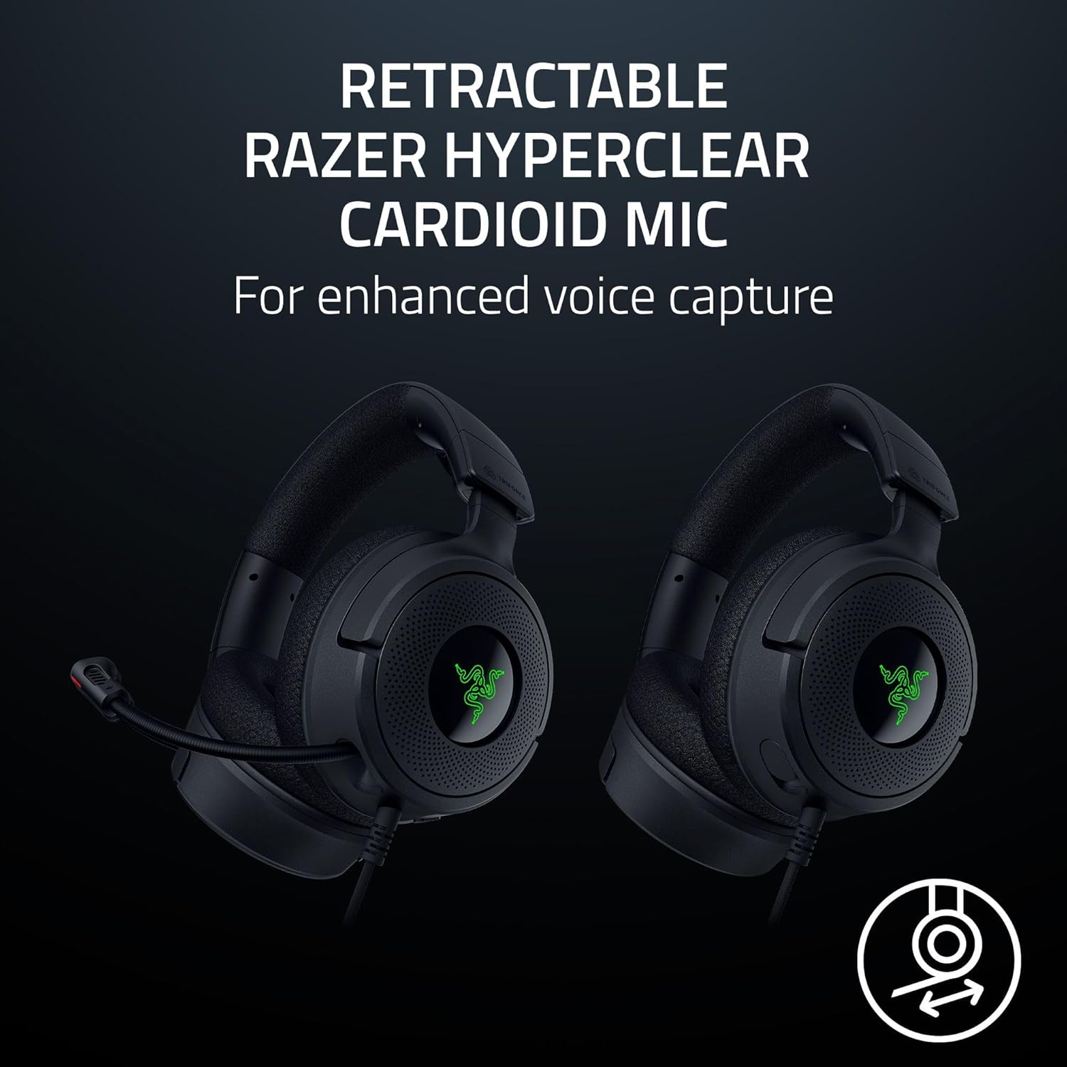 Razer Kraken V4 X Wired Gaming Headset: 40 Mm Drivers - Cardioid Mic - Memory Foam Cushions - Chroma RGB Lighting - Type C & Type a Cable - for PC, Mac, PS5, Nintendo Switch, Steam Deck, Smartphone