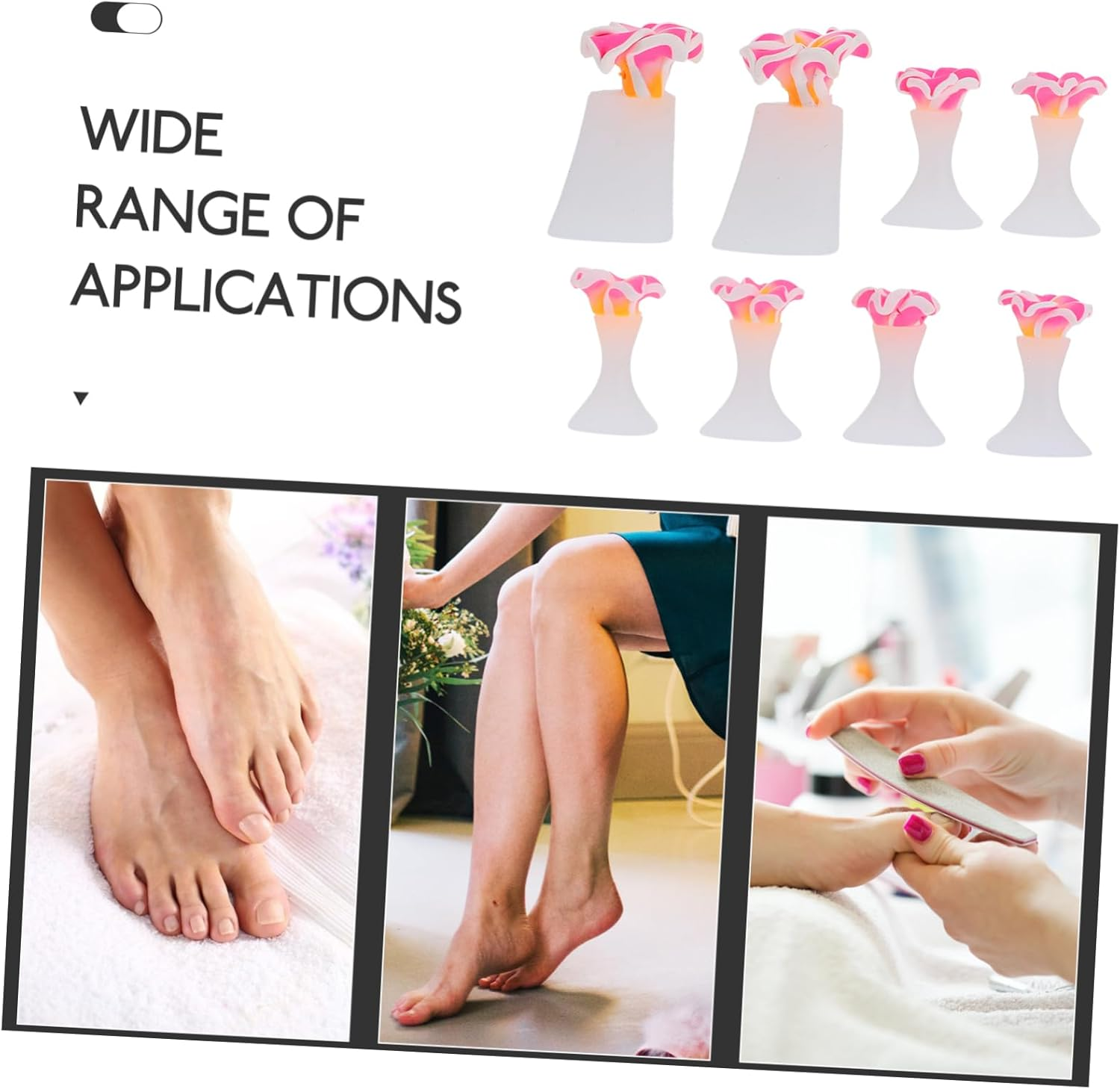 DEARMAMY 3 Sets Silicone Toe Separators for Pedicures Comfortable Nail Polish Application Professional Nail Care Tool Pink Soft Material Easy to Clean and Fit image number 2