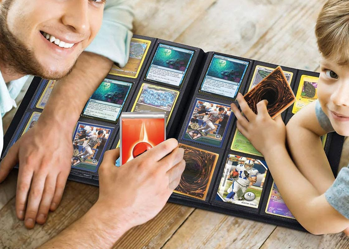 Trading Card Binder Holder, Sports Card Album with Card Sleeves, Book Protection Trading Cards - 9 Pocket - Put up to 360 Cards(Green) image number 7