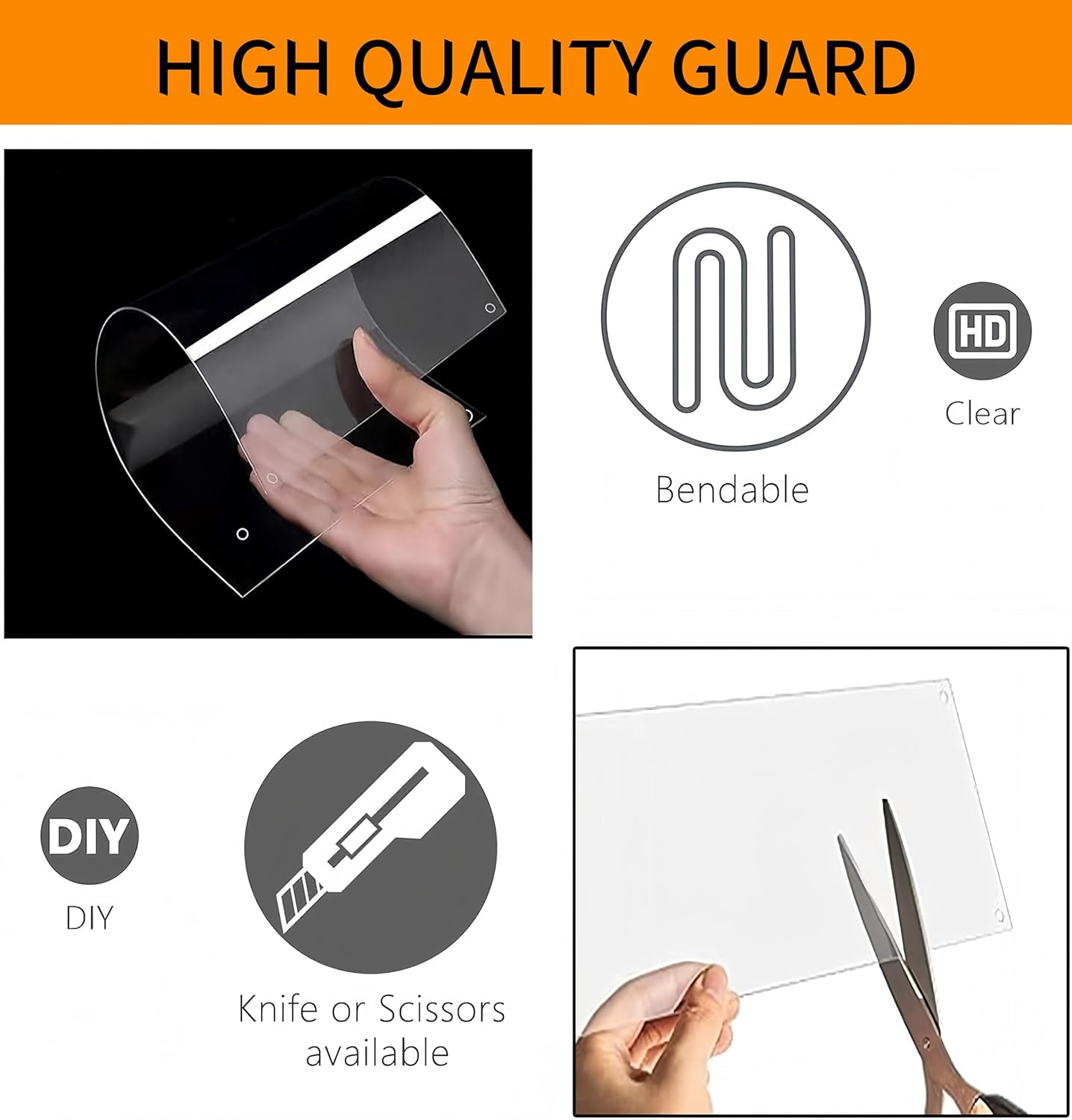 Guangyu Pack of 12 Transparent Plastic Urine Repellent Plates 26 X 21 Cm with 100 Bands, Side Lining - Prevents Urine Leakage for Rabbits, Guinea Pigs, Hamsters, Chinchillas and Other Small Animals image number 4