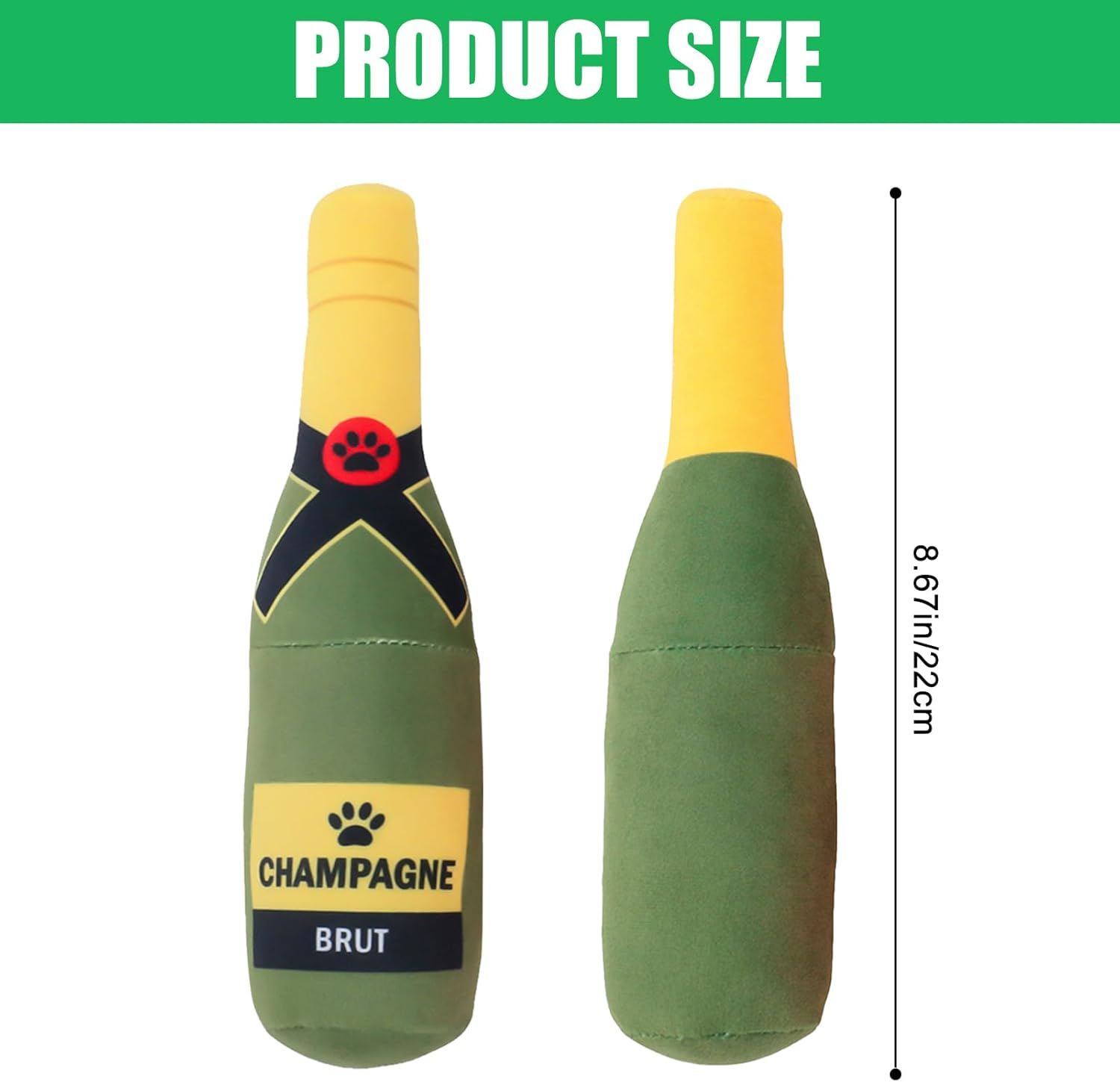 HOMURY Squeaky Dog Toy, Chew Toy, Plush Dog Toy, Squeaky Toy, Dog Beer Bottle, Plush Toy, Dog Beer Bottle Toy for Small, Medium and Large Dogs image number 4