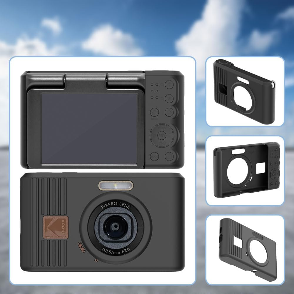 Tedubax Silicone Case for Kodak Pixpro C1 Digital Camera with 2PCS Screen Protector and Lanyard - Black image number 4