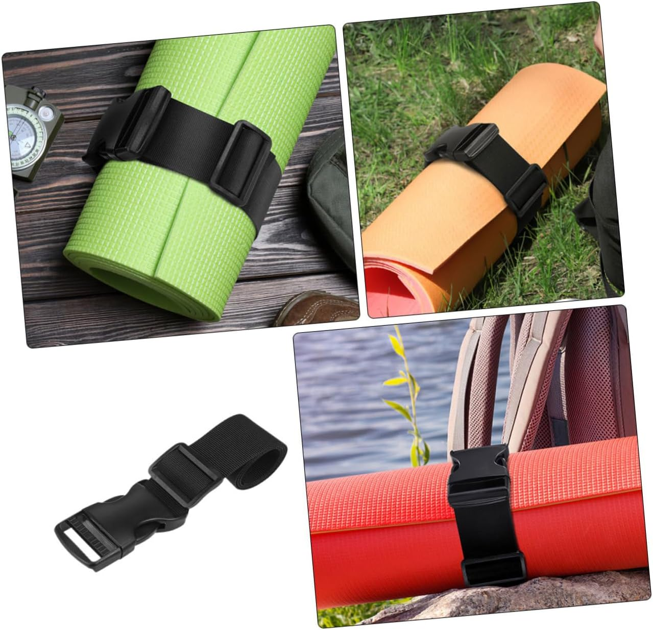 Iplusmile 4Pcs Adjustable Nylon Luggage Buckle Straps Outdoor Travel Suitcase Belts with Snap Clasp for Backpack Tote Bag Security and Extra Bag Attachment