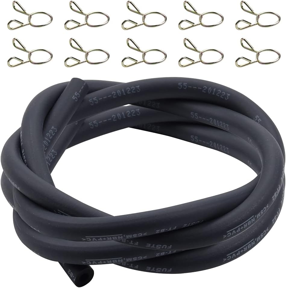 5.5Mm Fuel Line (ID 5.5Mm * OD 10Mm) 1/5 Inch Gas Tube Fuel Hose 5 Feet with 10Pcs Clamps for ATV Quad Pit Dirt Bike Go Kart Moped Pocket Bike Motorcycle image number 4