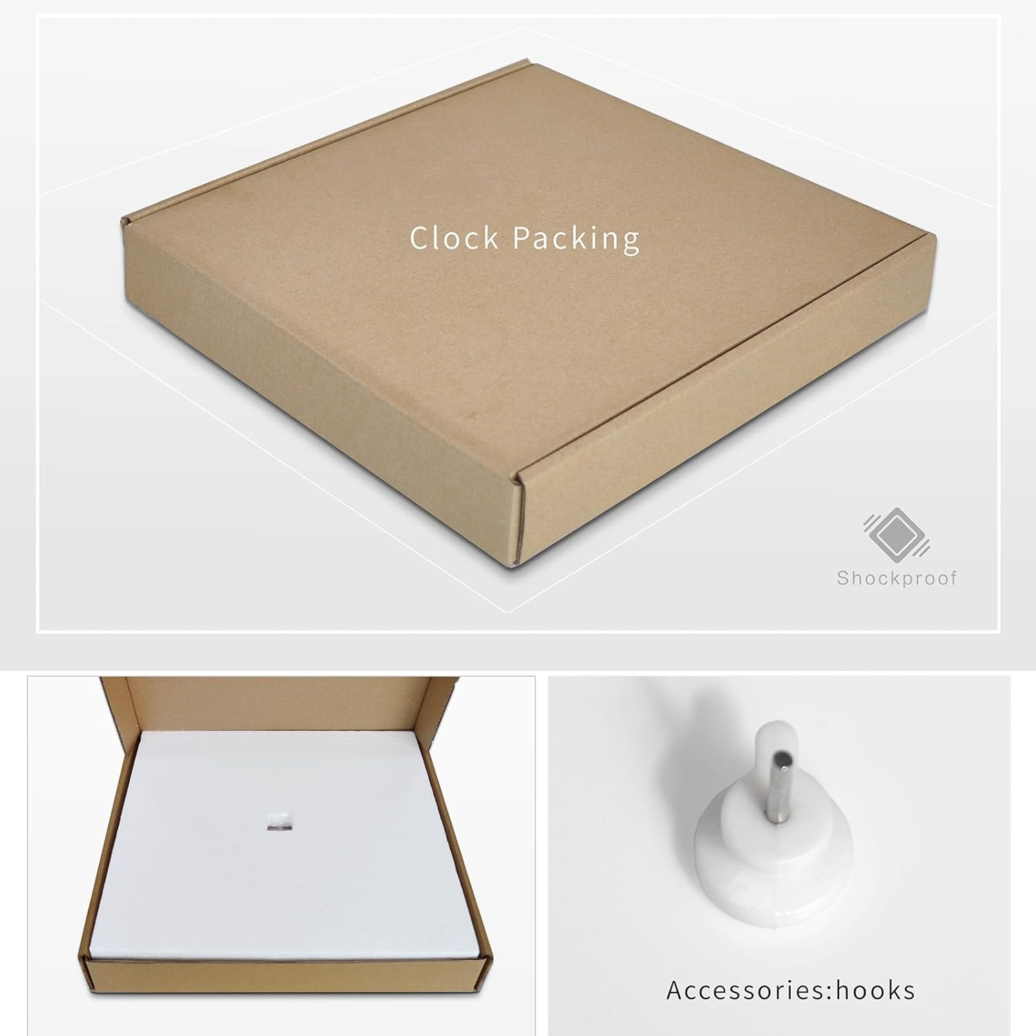 KOLYMAX 3D Cute Wall Clock Non-Ticking Silent Kids Room Decorative Clock with Unique Lovely Cartoon Shape - Puppy Dog 12Inch (White) image number 4