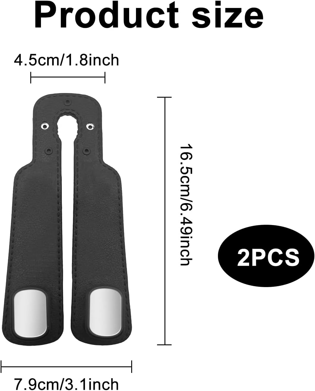 Topbine 2Pcs Car Hooks for Headrest,Automotive Seat Back Hooks, Leather Car Seat Headrest Double Hooks (Black) image number 5