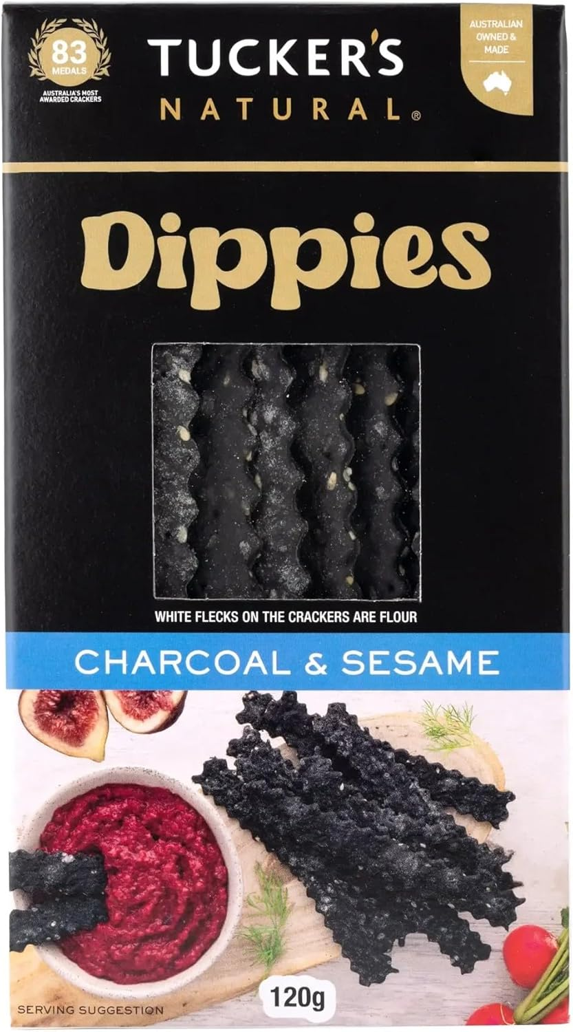 Tucker'S Natural Charcoal and Sesame Dippies Crackers 120 G