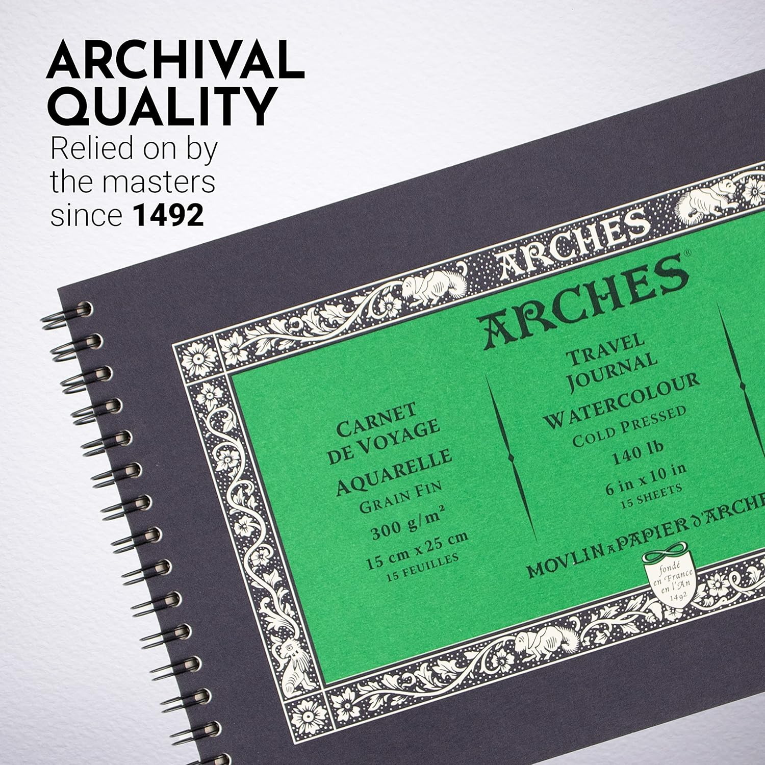 Arches 300 GSM Cold Pressed Pro Oil Paper Book, Natural White, 15 X 25 Cm (15 Sheets) image number 6