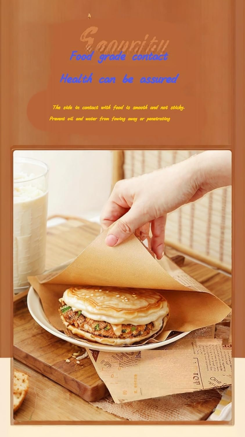 Triangle Paper Bags, 100 Count, 18X18Cm, Non-Stick & Greaseproof, for Burgers, Sandwiches, and Snacks, No-Fold Design for Quick Serving image number 2