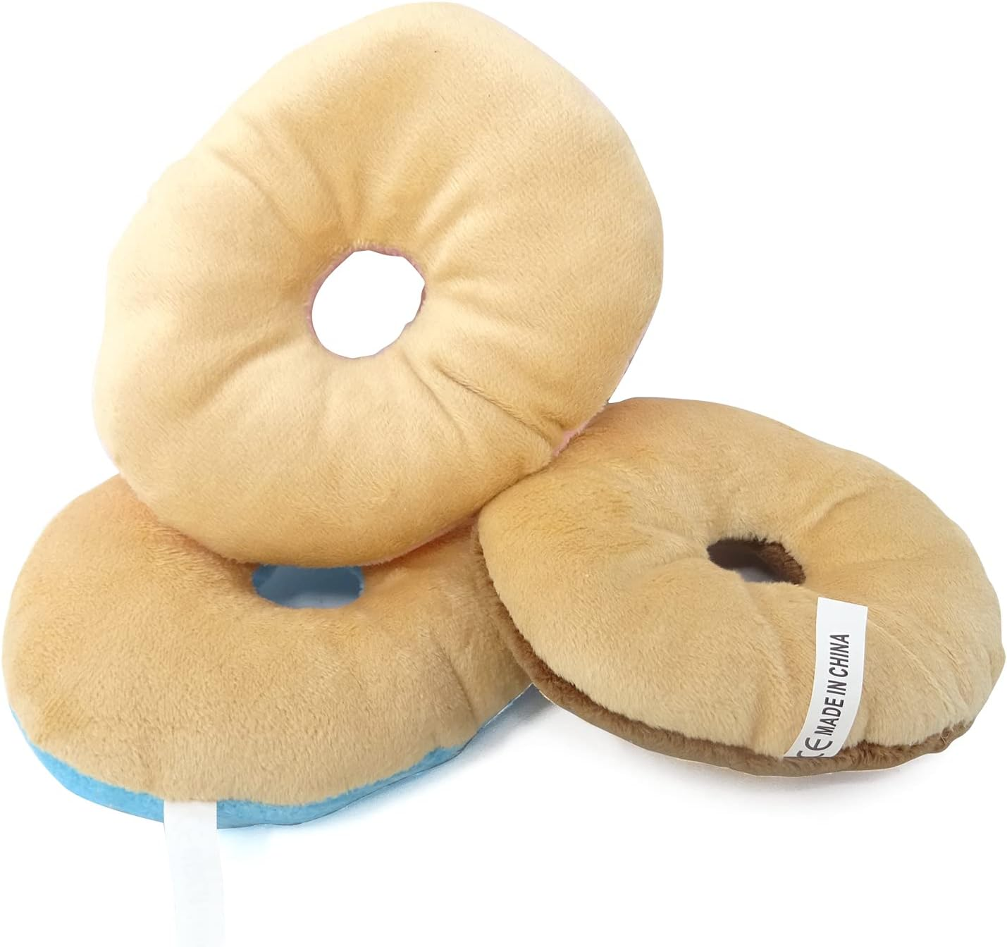 HONBAY 3PCS Donut Shape Plush Cat Catnip Toys Kitten Interactive Pillows Cat Gifts for Cat Lovers image number 4