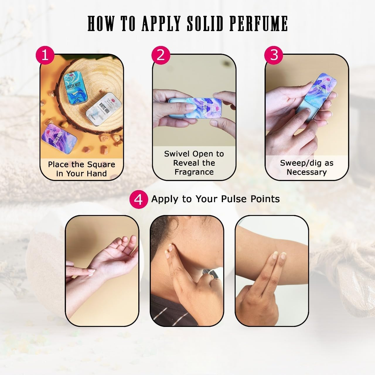 MANTRAMART FRESH BUD Solid Perfume Balm 10G &ndash; Alcohol-Free Fragrance | Compact Pocket Size | Smooth Balm Application | Handmade Perfume | Unisex Gift Option image number 1