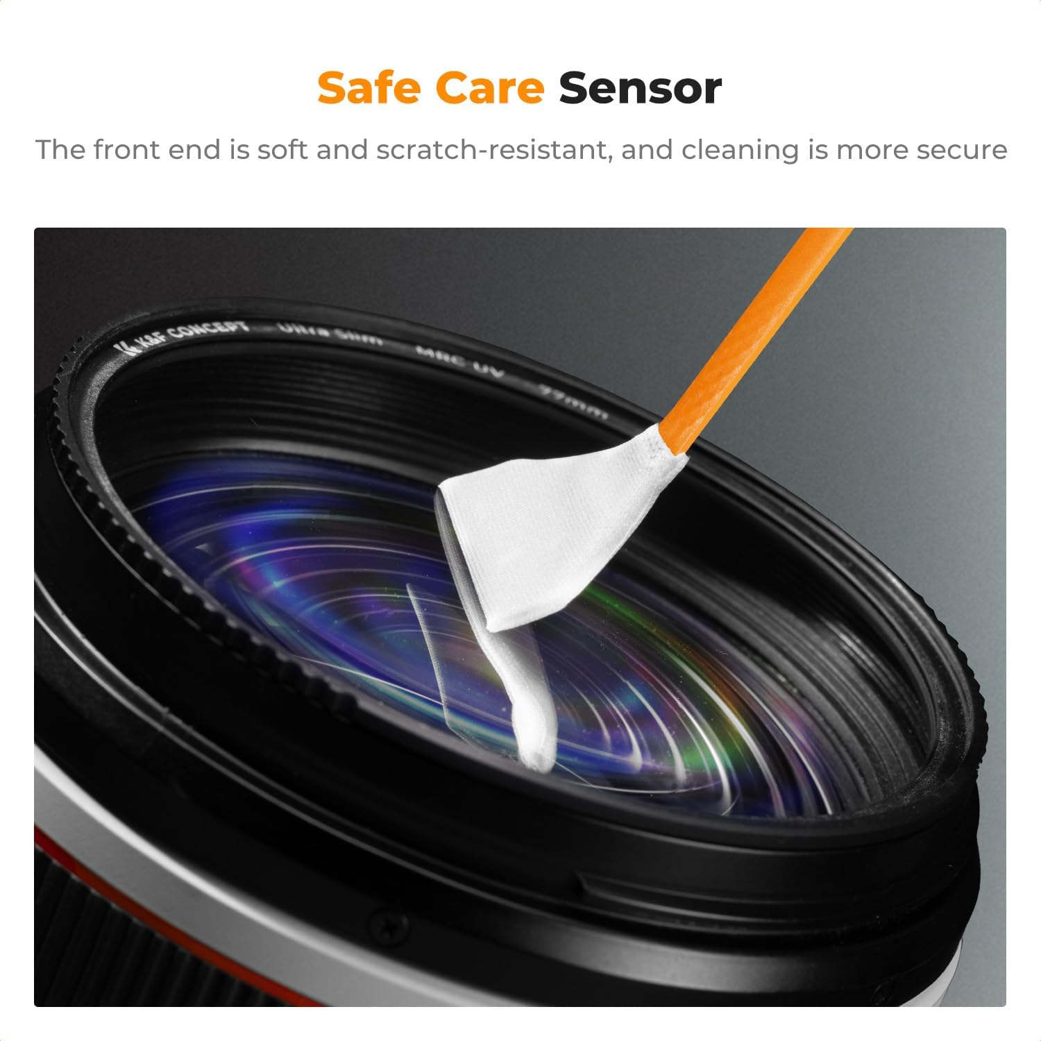 K&F Concept 16Mm APS-C Frame Sensor Cleaning Swab X 6 + 20Ml Sensor Cleaner, DSLR SLR Digital Camera CMOS and CCD Sensor Cleaning Swab Kits for Nikon Sony Canon Camera Clean image number 3