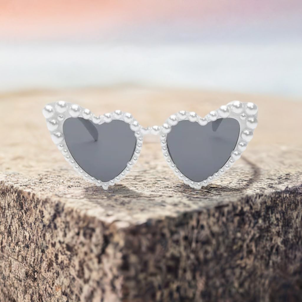 Love Heart Shaped Sunglasses Pearl Party Glasses Hens Night Festival Accessories image number 1